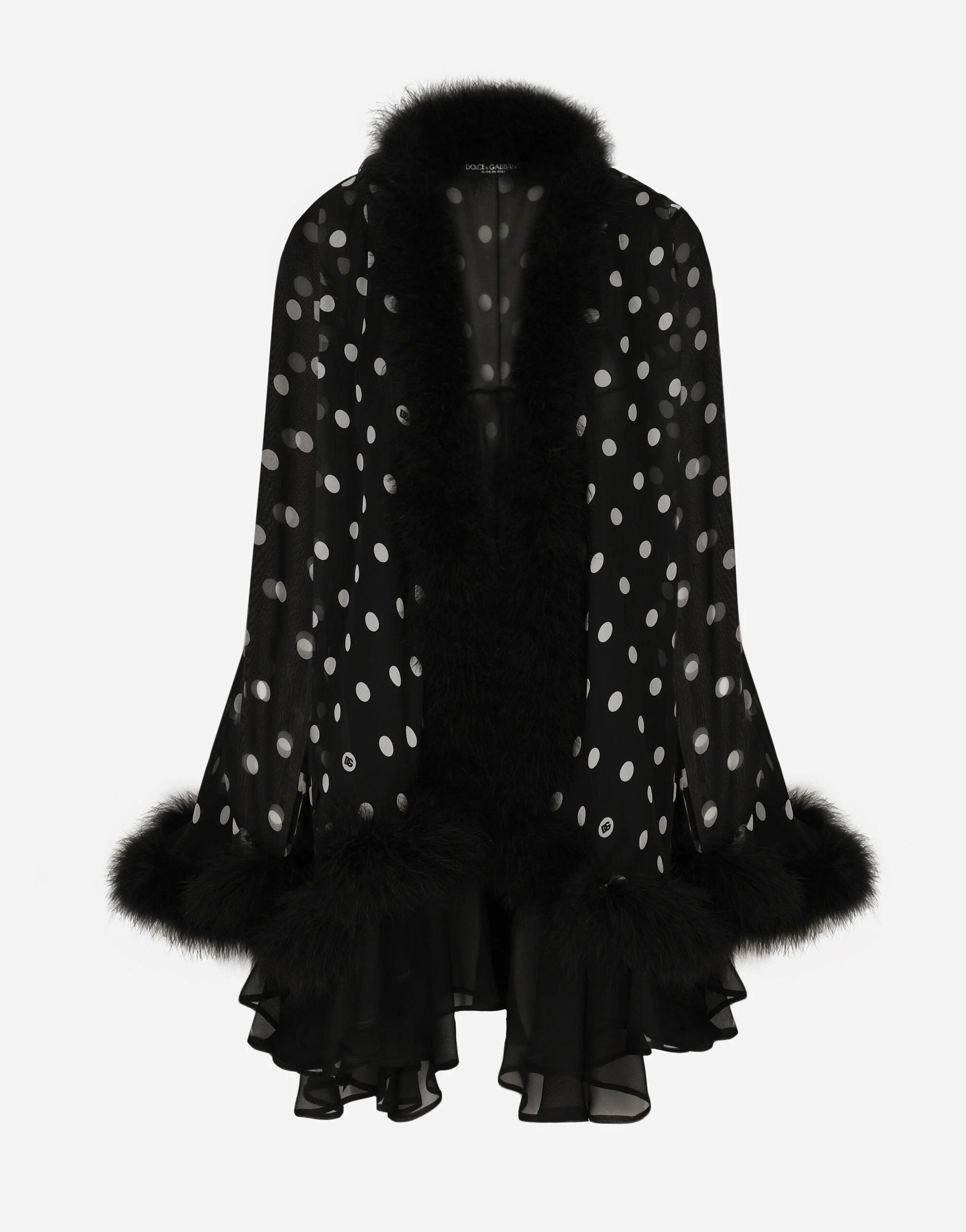 Dolce & Gabbana Chiffon Cape With polka-Dot Print