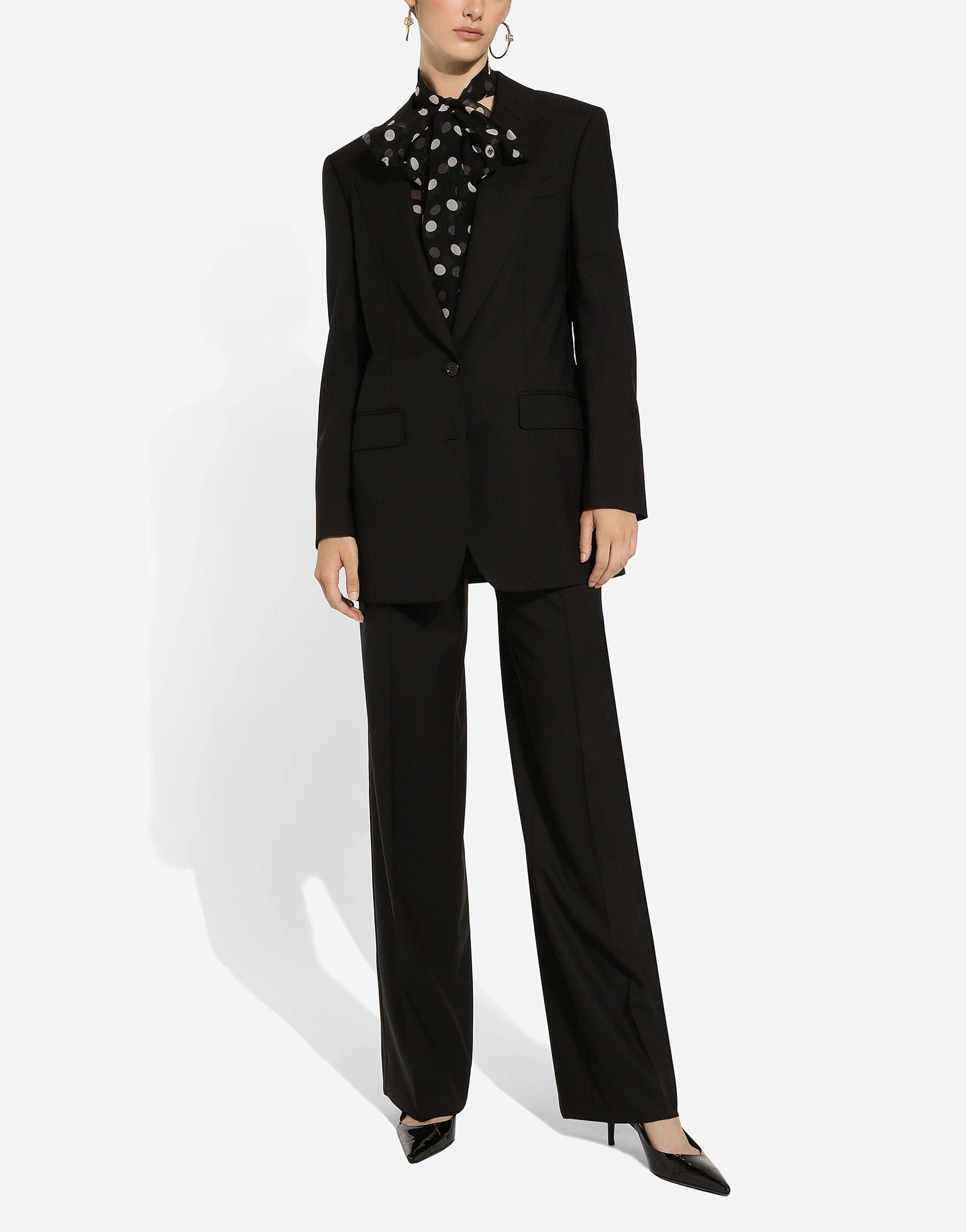 Dolce & Gabbana Chiffon Pussy-Bow Blouse With Polka-Dot Print