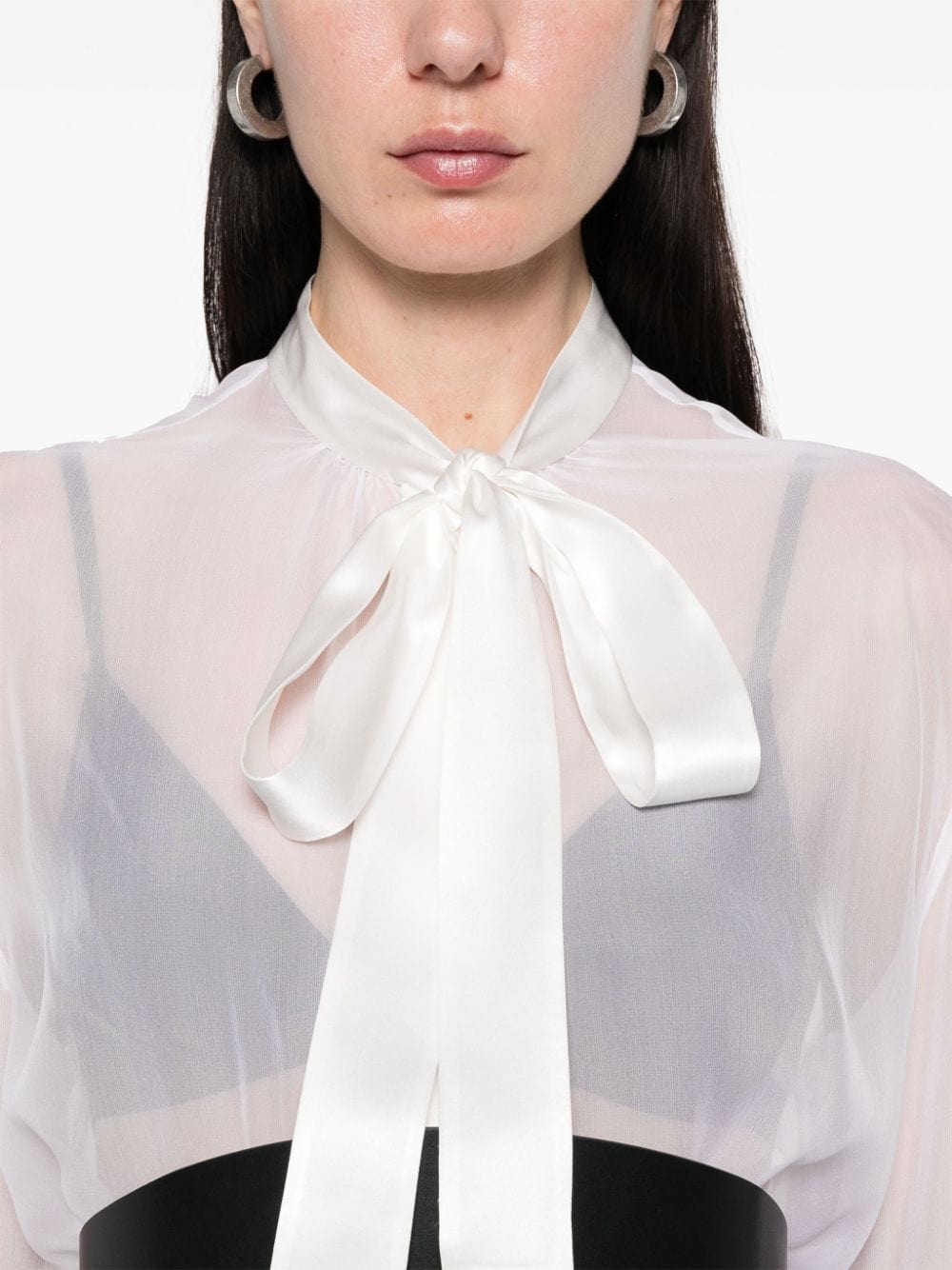 Dolce & Gabbana Chiffon Pussy-Bow Shirt