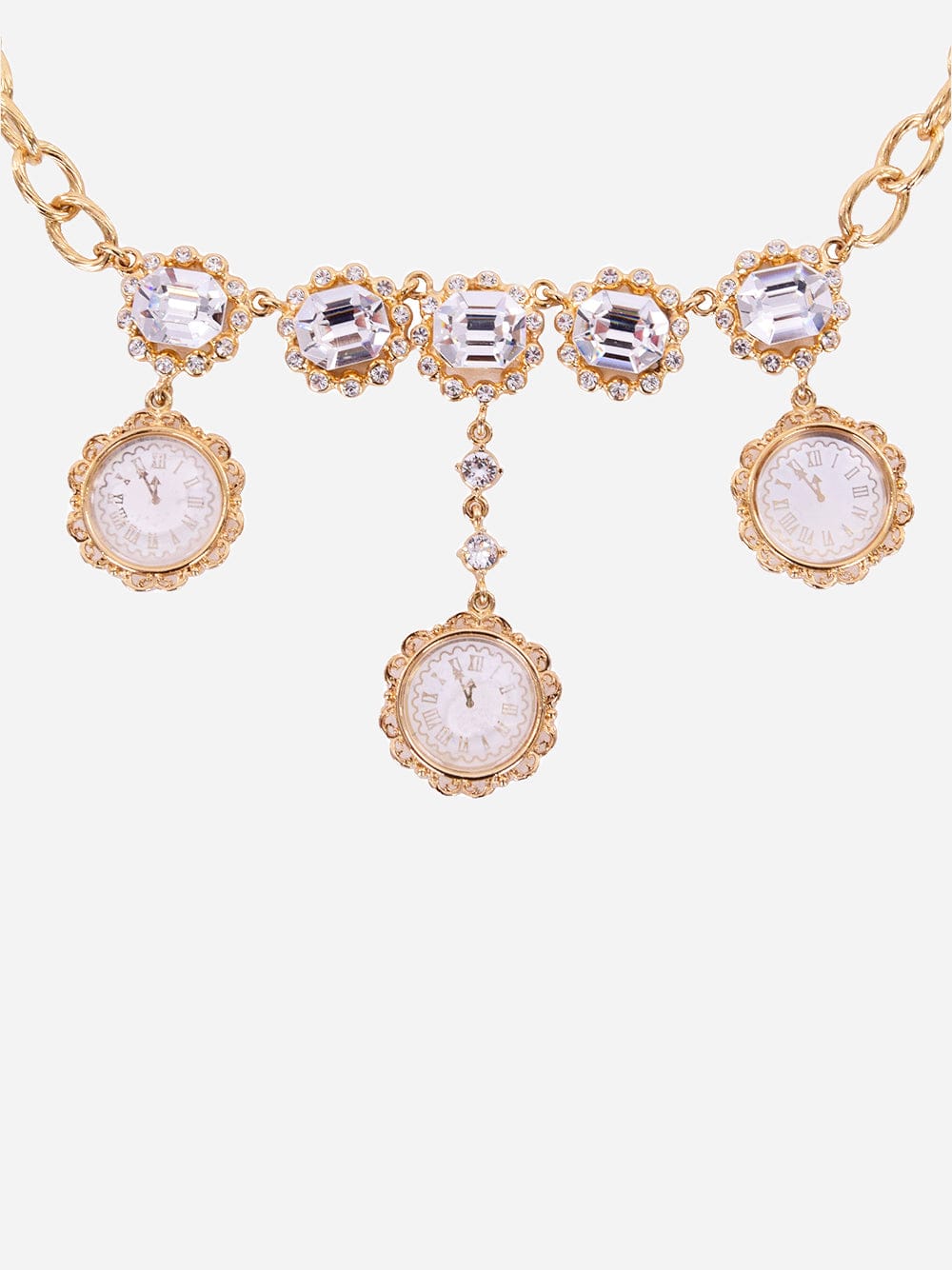 Dolce & Gabbana Clock Chain Pendant Necklace