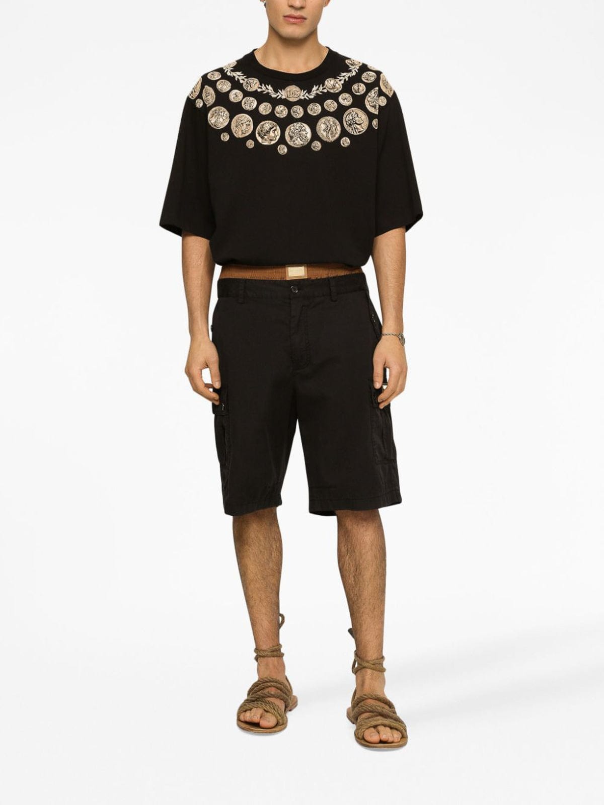 DOLCE＆GABBANA 星柄Tシャツ カットソー サイズ44 DOLCE & GABBANA T-shirt Red Gray Two Model DG Angel Crewneck IT48