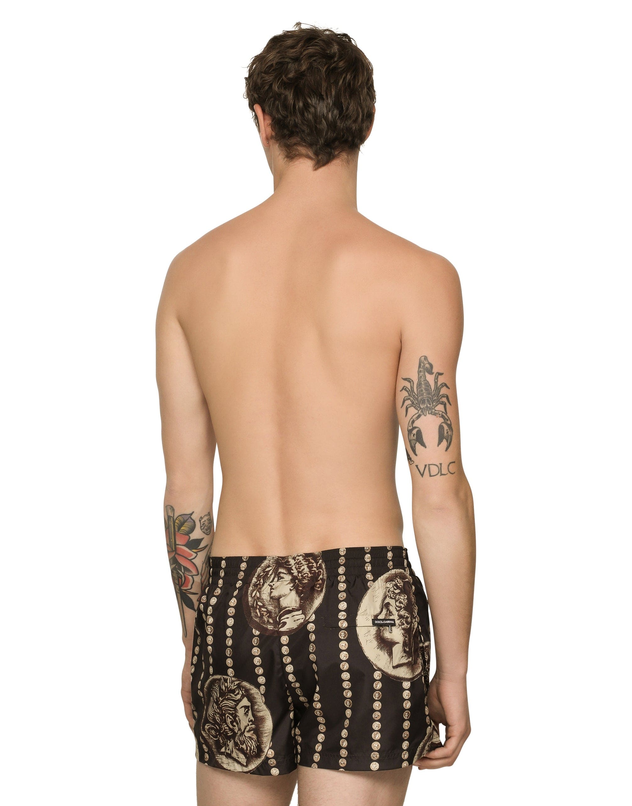 Dolce & Gabbana Coin-Print Logo Swim Shorts