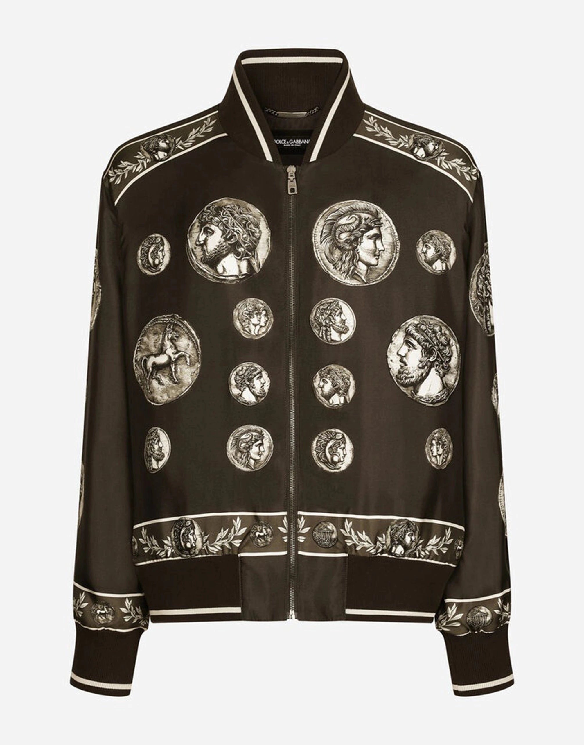 Dolce & Gabbana Coin-Print Silk Twill Jacket