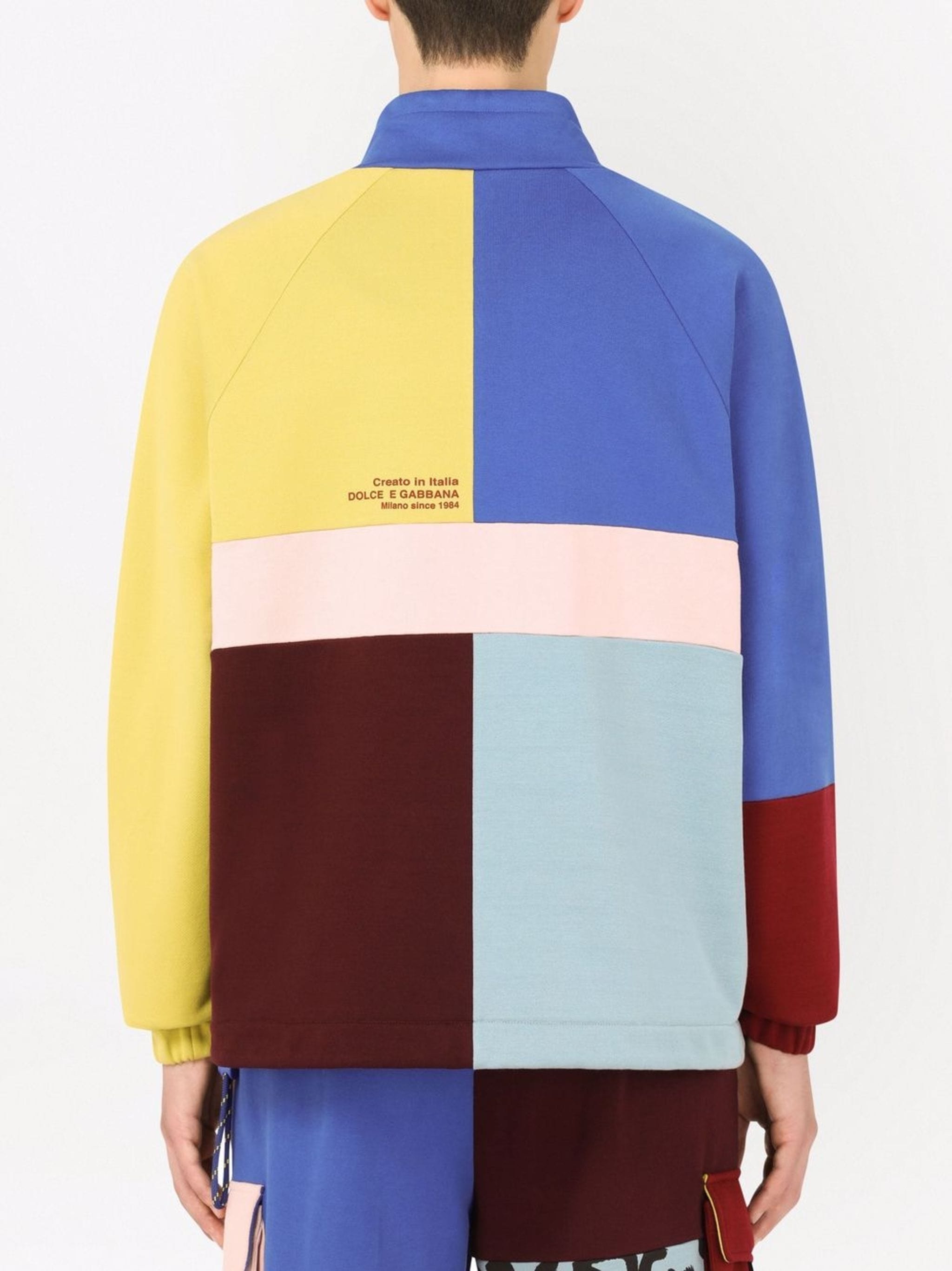 Dolce & Gabbana Color-Block Short-Zip Sweatshirt