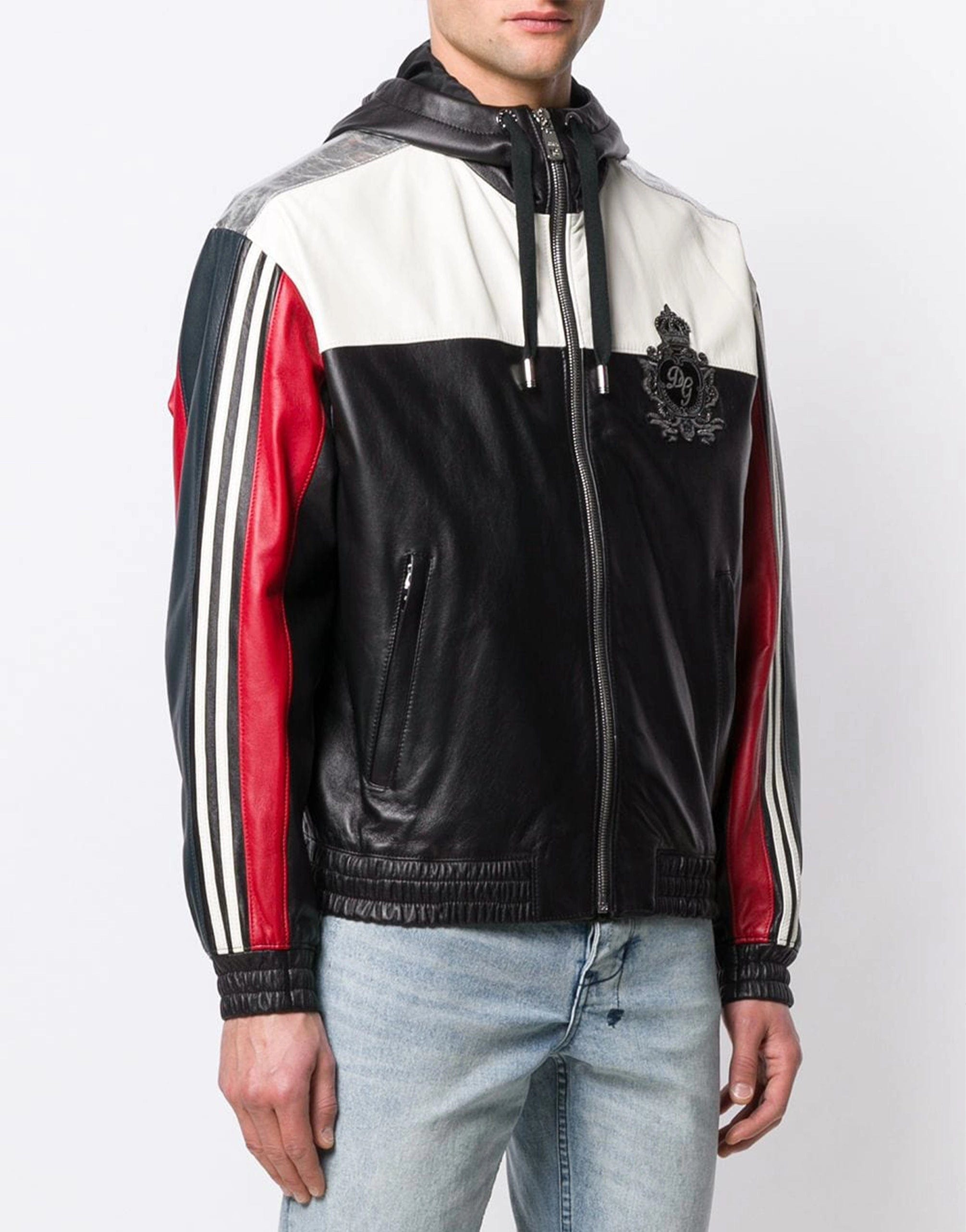 Dolce & Gabbana Color Block Zipped Bomber Jacket