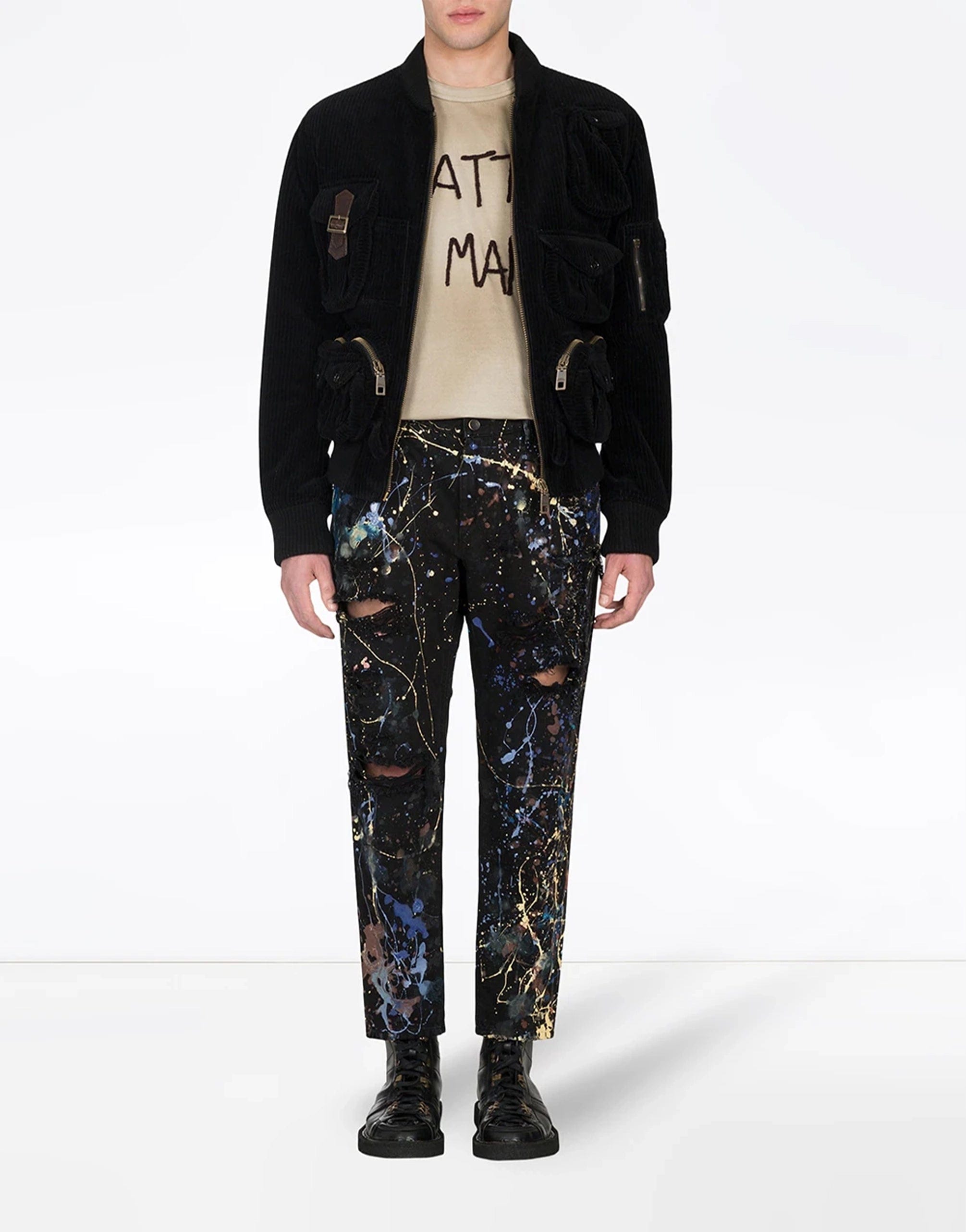 Dolce & Gabbana Color Splash-Effect Jeans