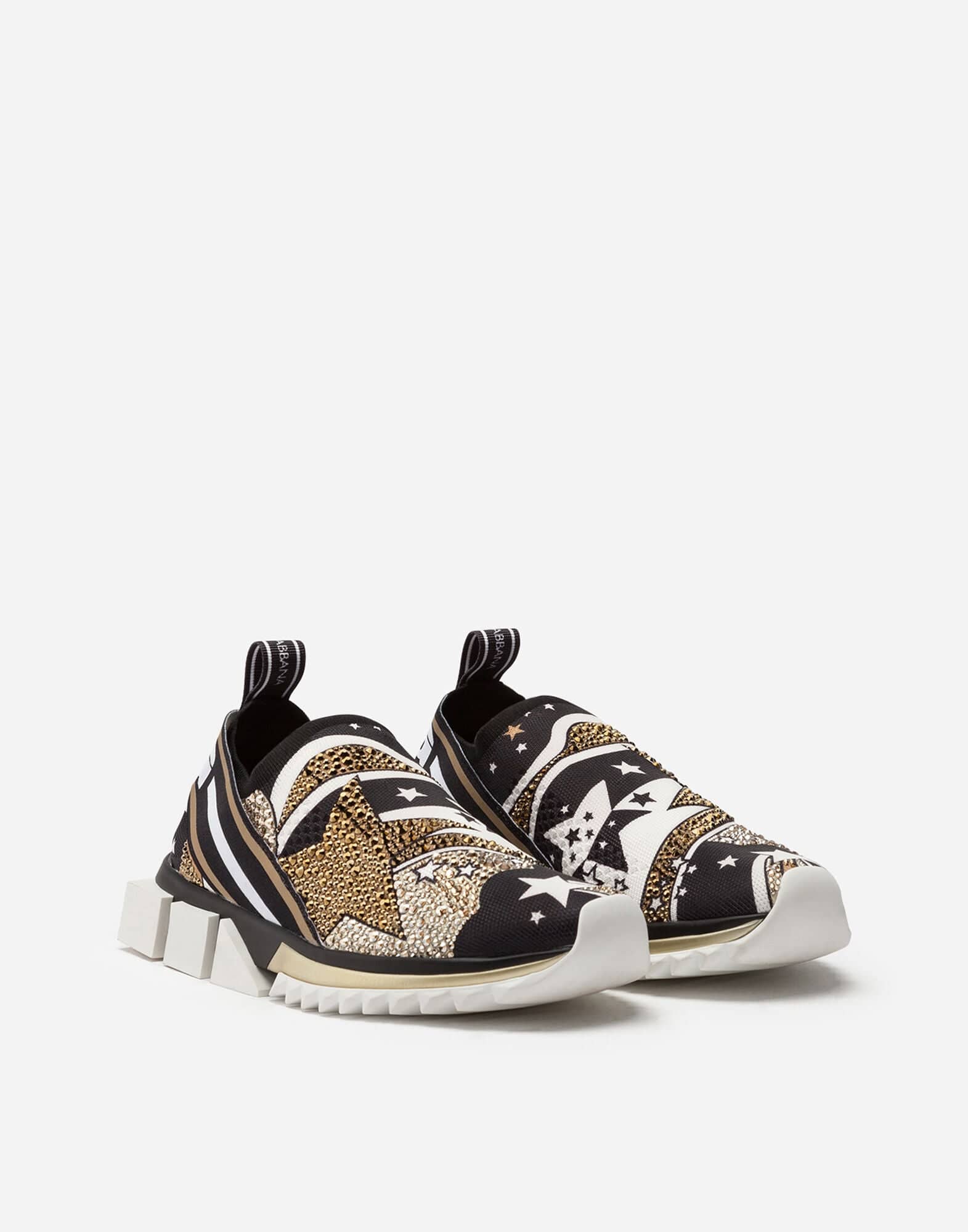 Dolce & Gabbana Comet-Print Rhinestones-Embellished Sorrento Sneakers