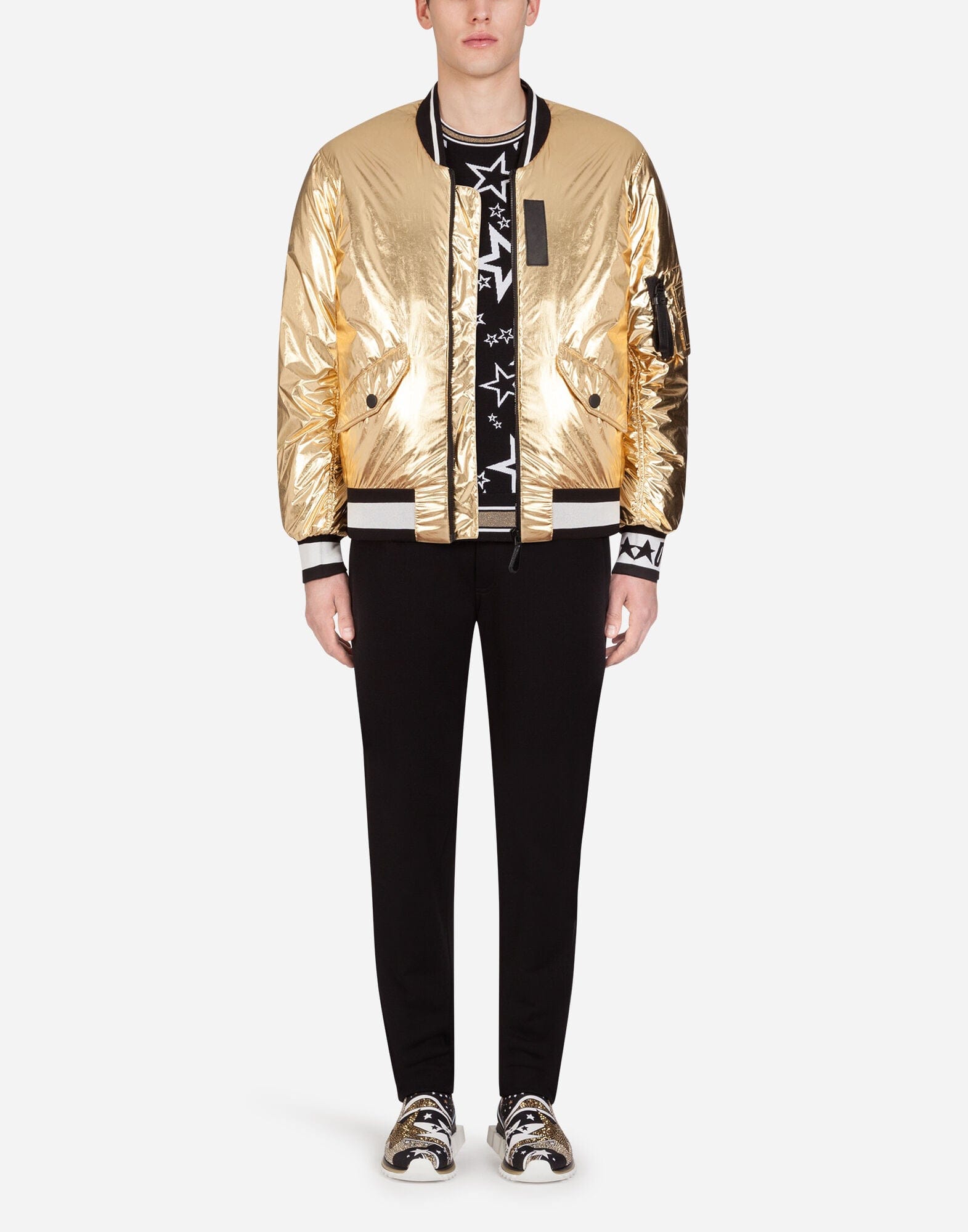 Dolce & Gabbana Comet-Print Rhinestones-Embellished Sorrento Sneakers