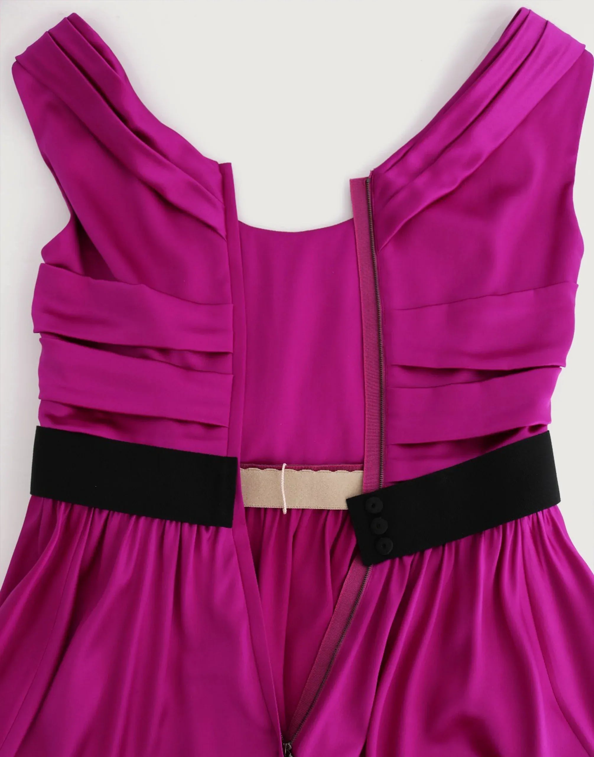Dolce & Gabbana Contrast Ribbon Tie Sleeveless Draped Gown