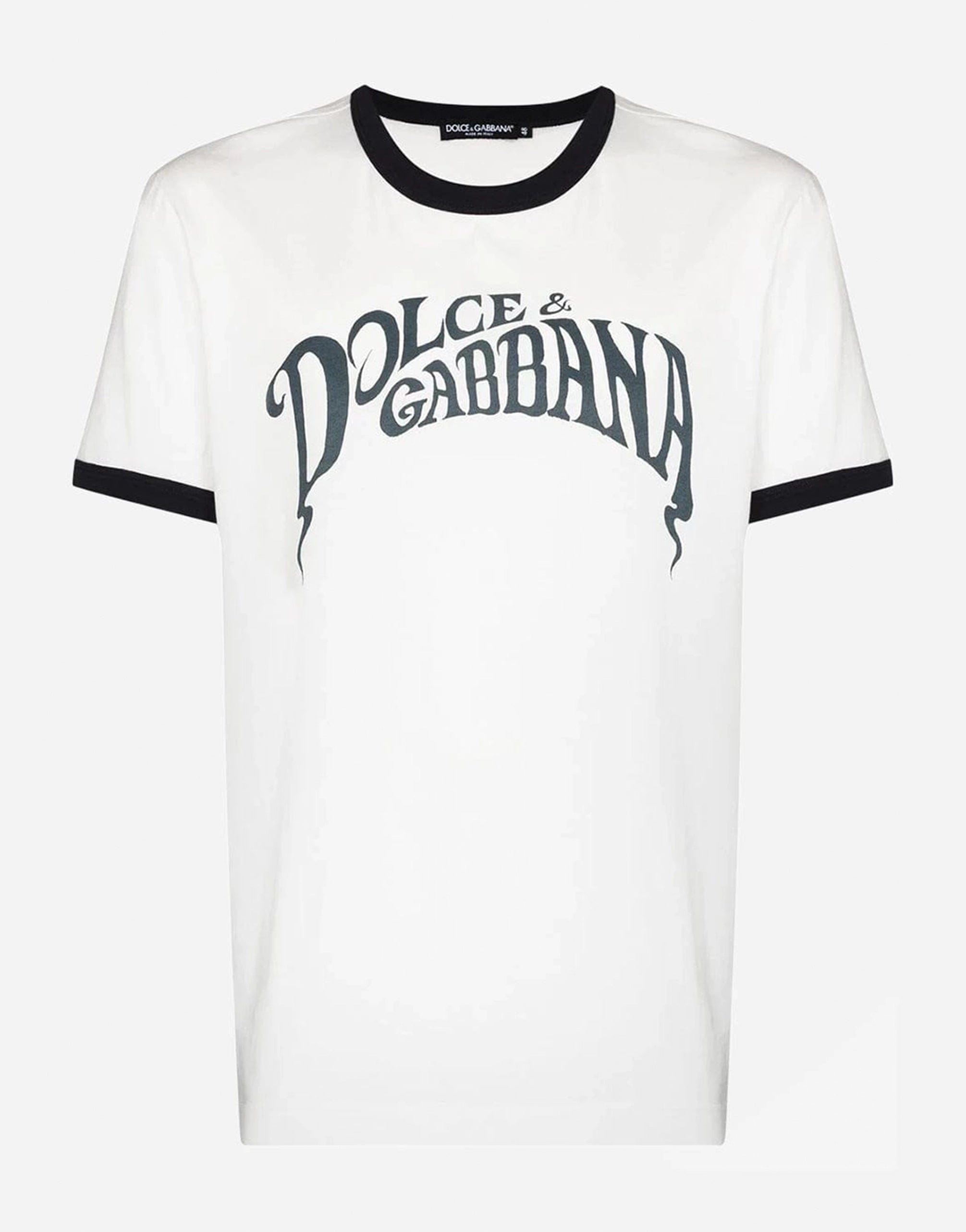 Dolce & Gabbana Contrast Trim Logo T-Shirt
