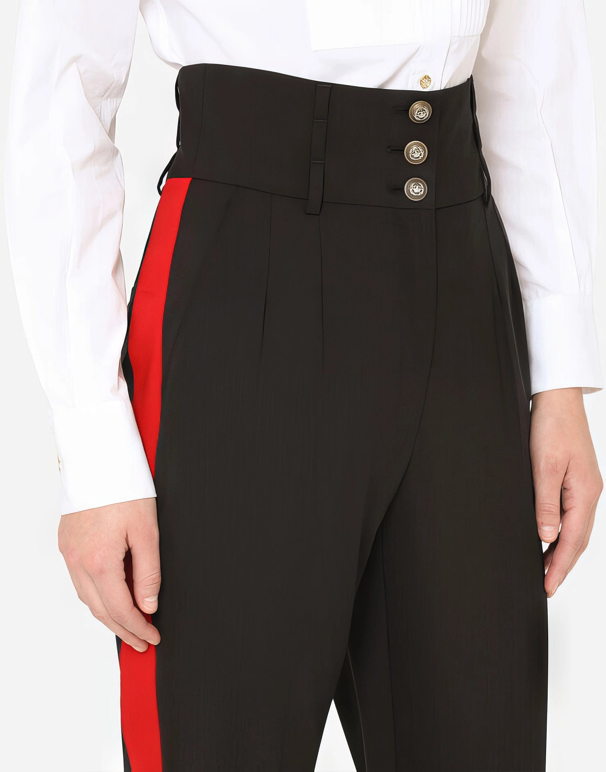 Dolce & Gabbana Contrasting Side Bands High-Waisted Pants
