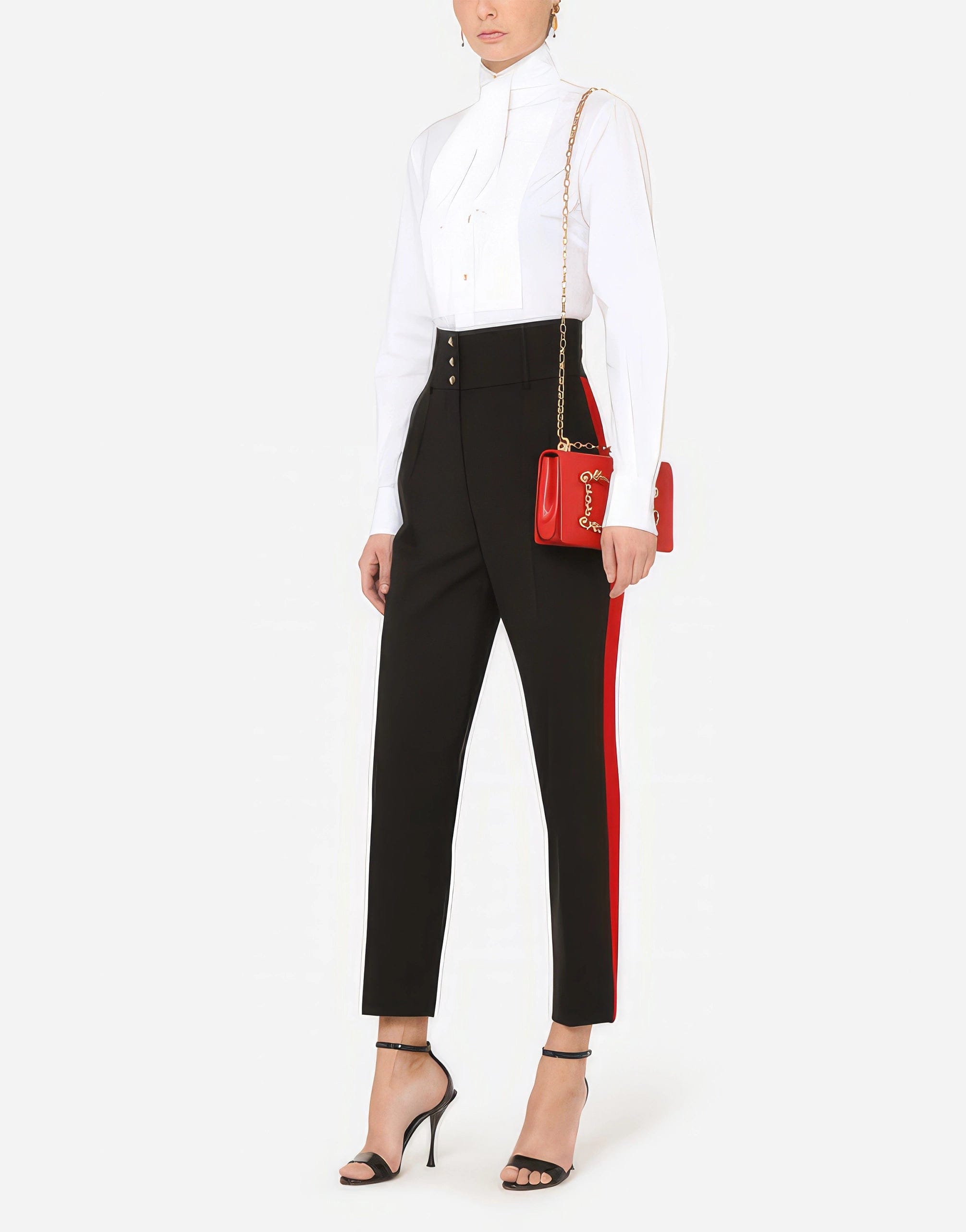 Dolce & Gabbana Contrasting Side Bands High-Waisted Pants