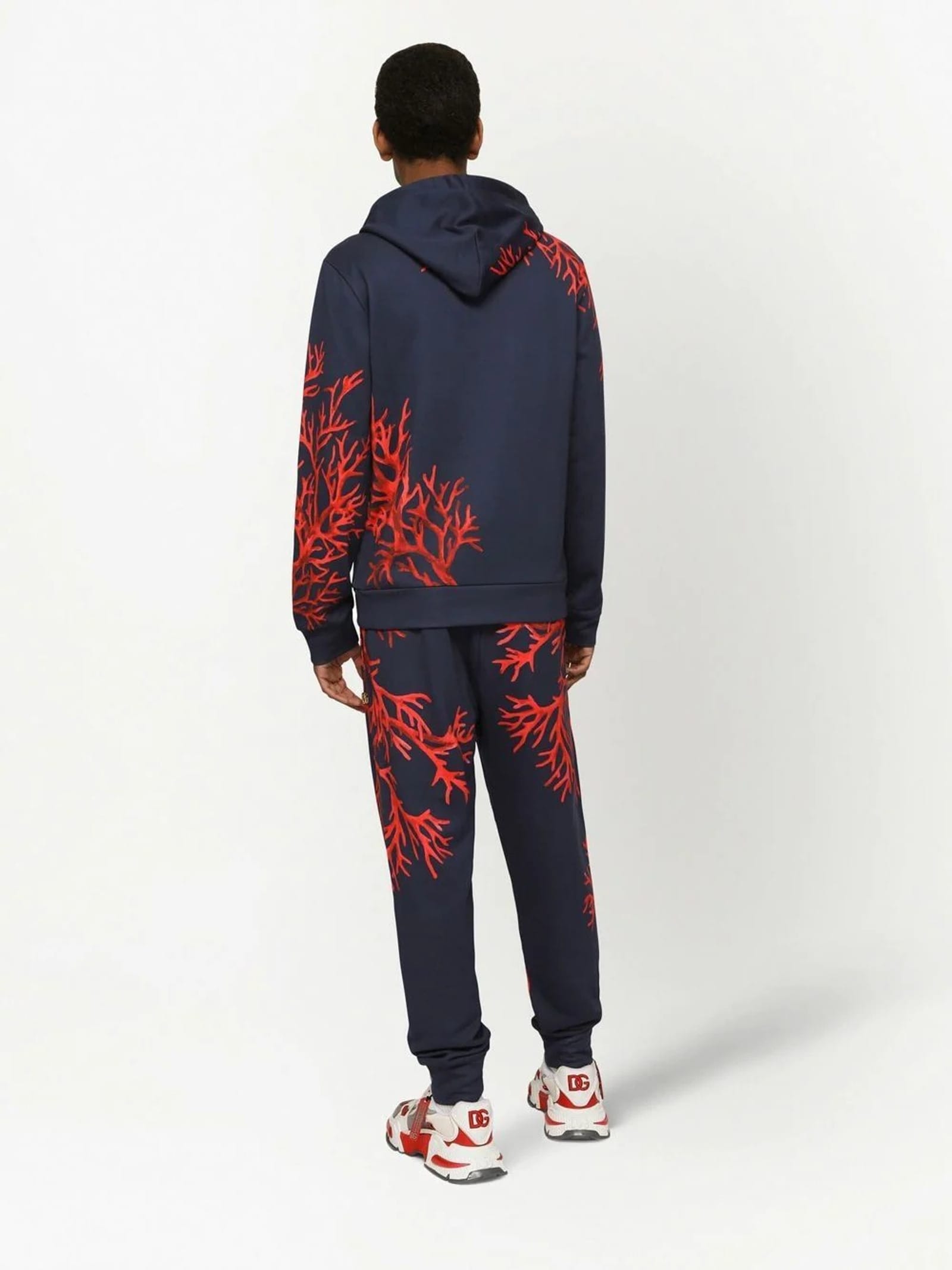 Dolce & Gabbana Dolce & Gabbana Coral-Print Jersey Hoodie