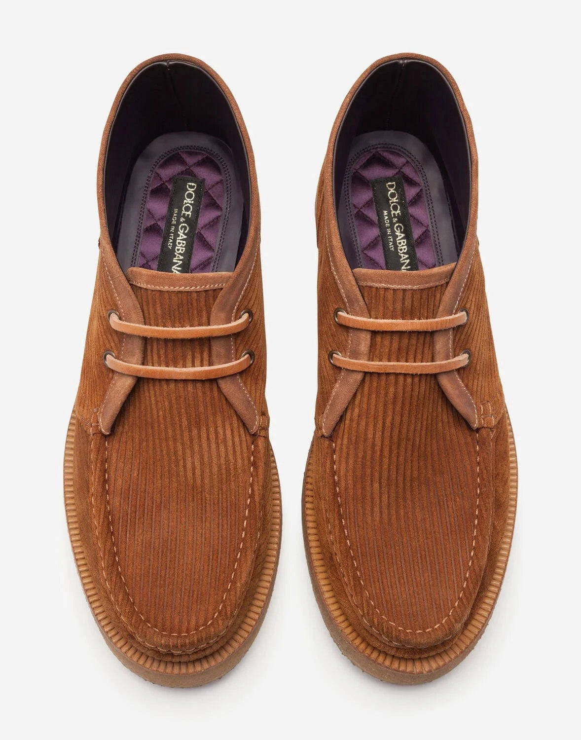 Dolce & Gabbana Corduroy Lace-Up Desert Boots