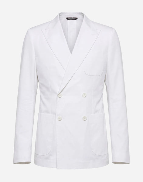 Dolce & Gabbana Cotton Blend Double-Breasted Tailored Blazer