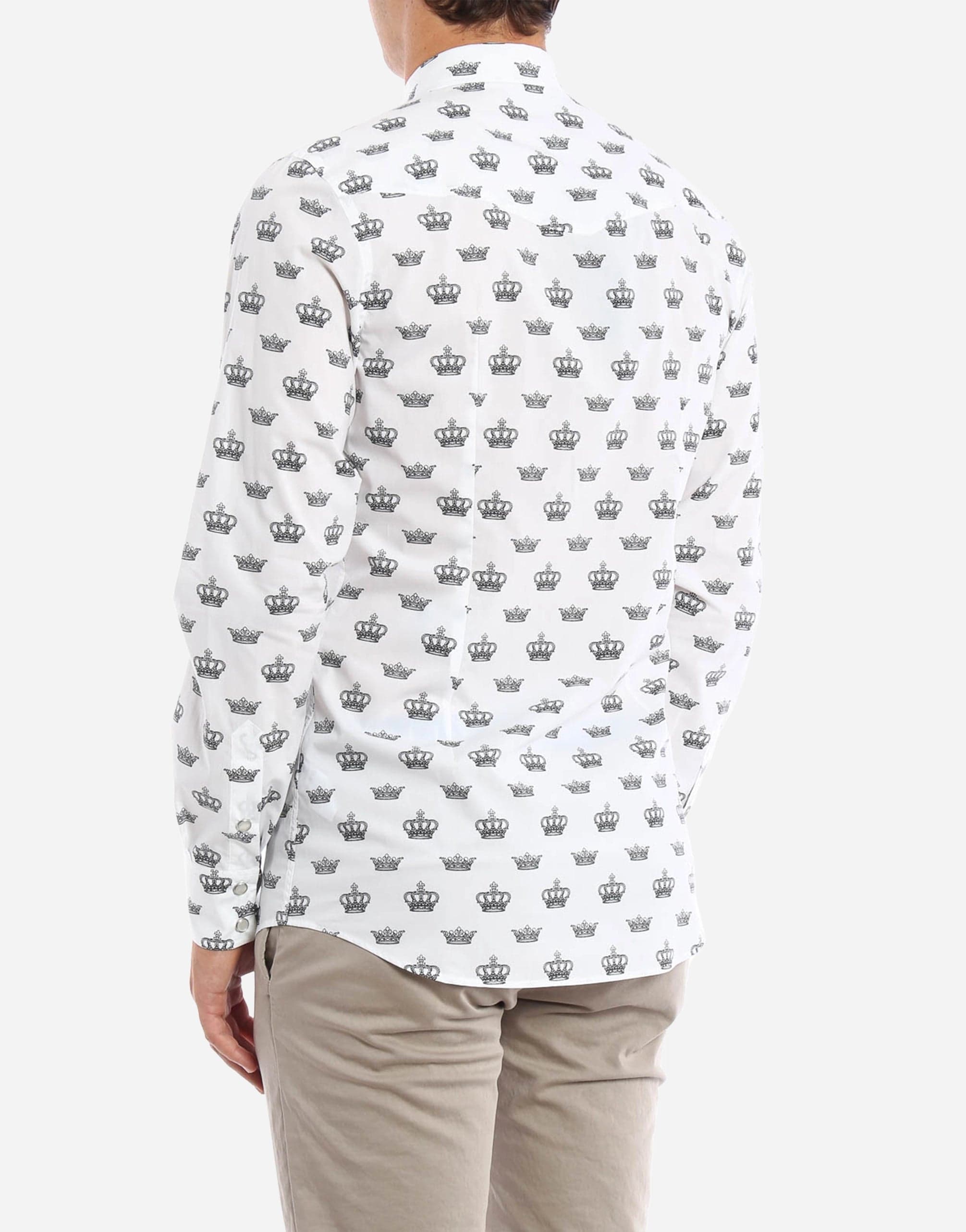 Dolce & Gabbana コットンクラウンプリントシャツ | Sendegaro US Dolce & Gabbana コットンクラウンプリントシャツ | Sendegaro US