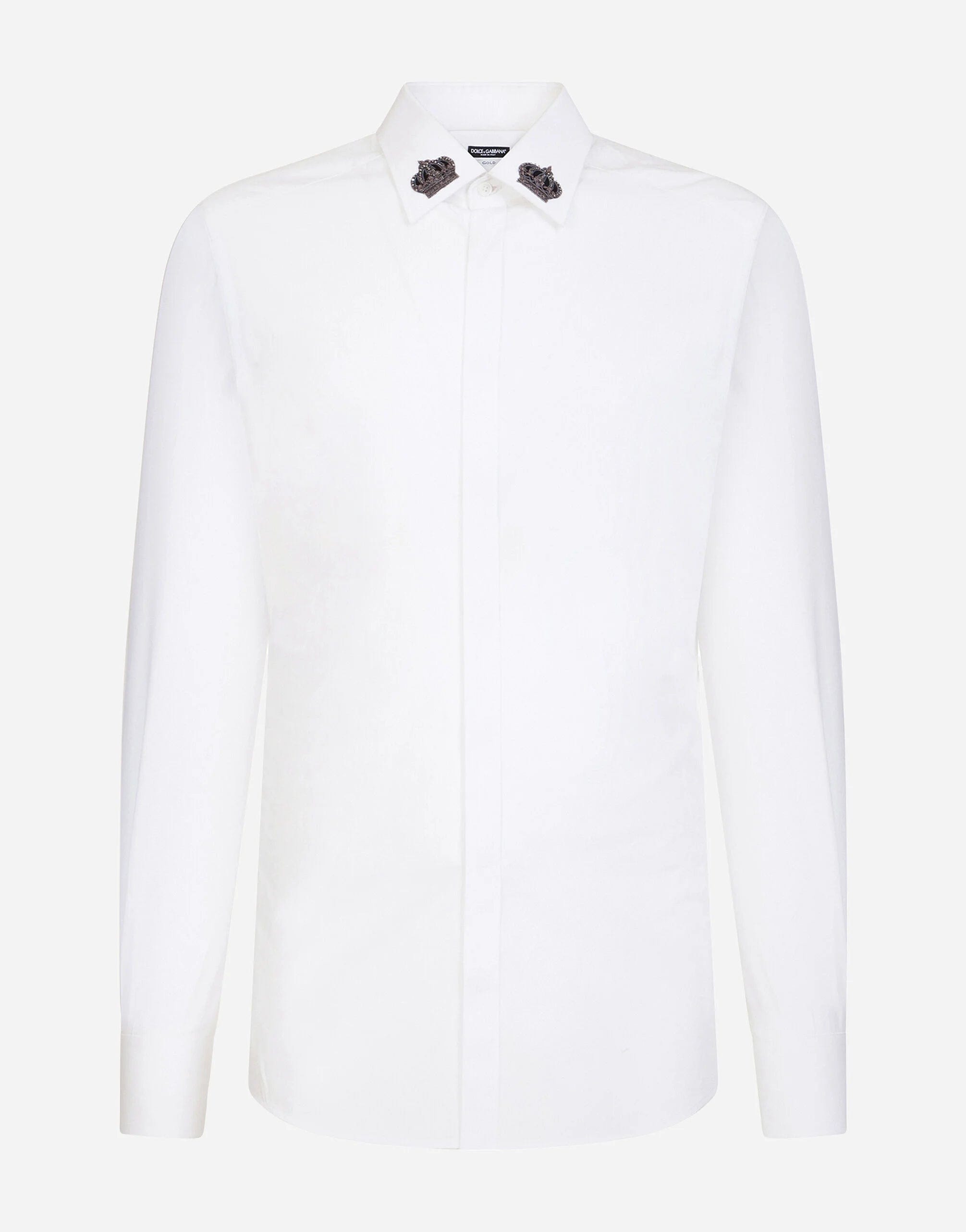 Dolce & Gabbana Cotton Gold Fit Shirt With Crown Patches