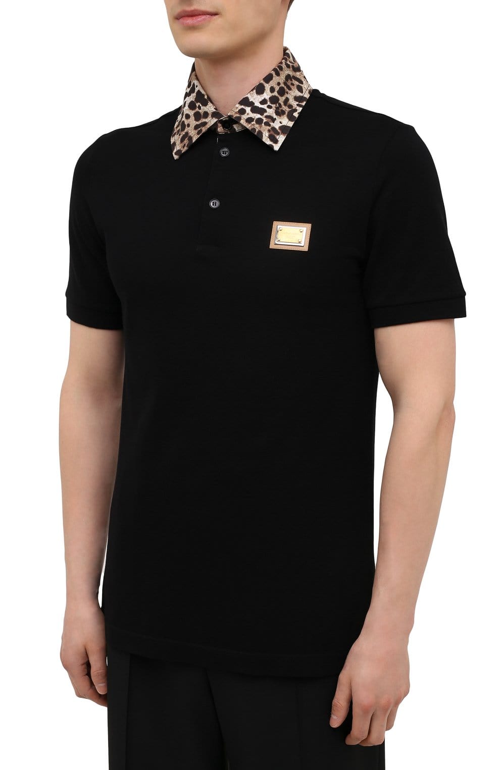 Dolce & Gabbana Cotton Leopard Collar Polo Shirt