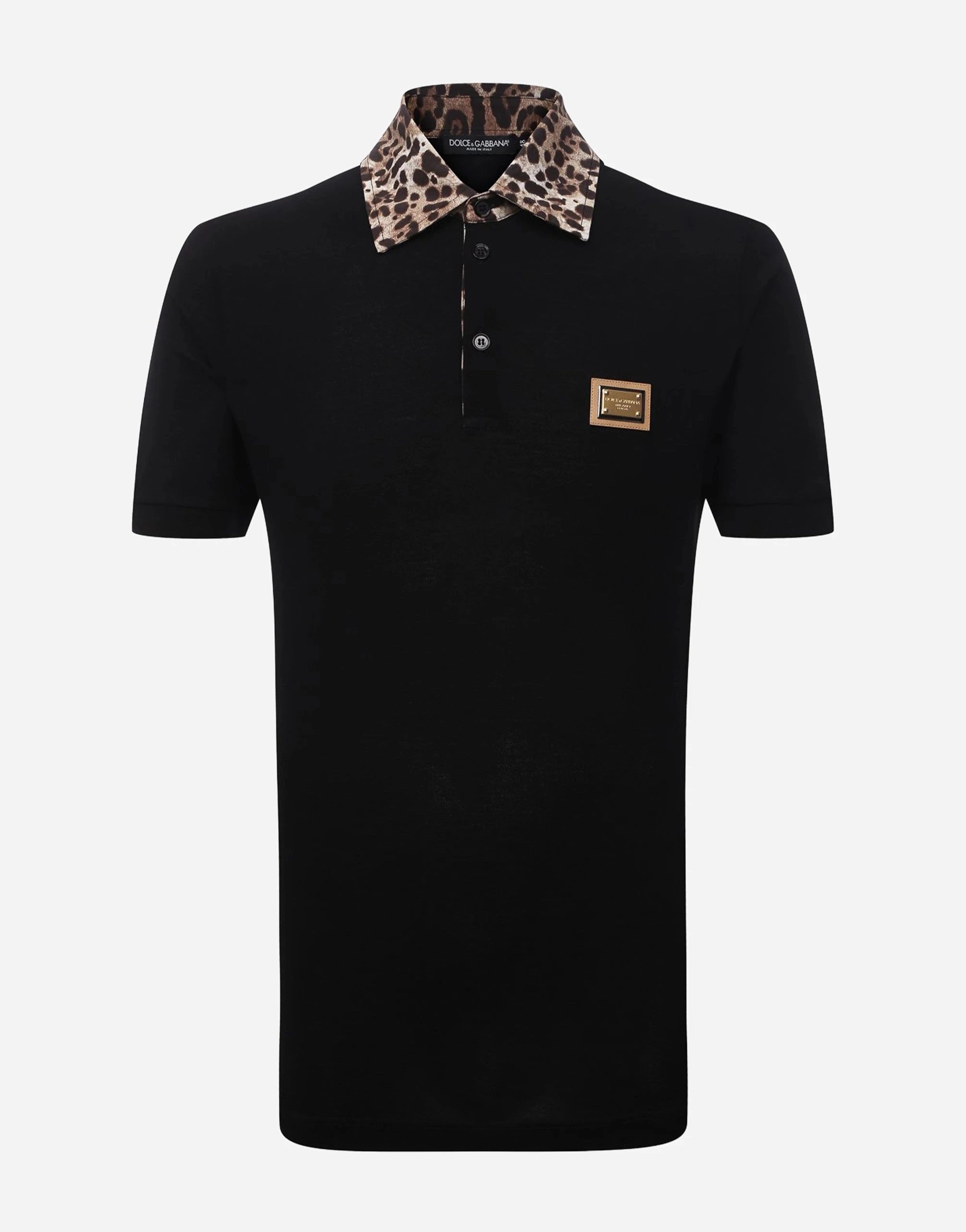 Dolce & Gabbana Cotton Leopard Collar Polo Shirt