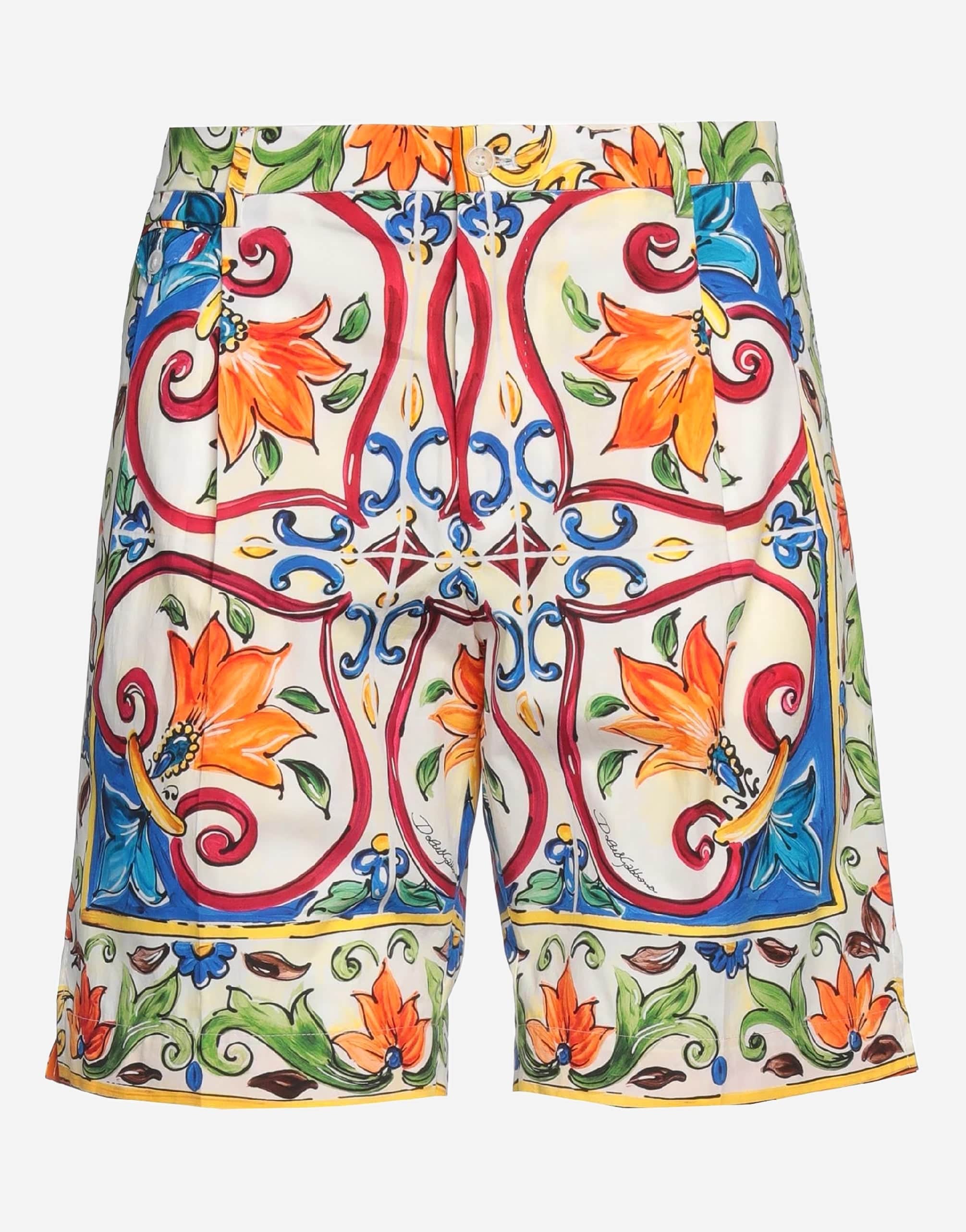 Dolce & Gabbana Cotton Majolica Print Shorts