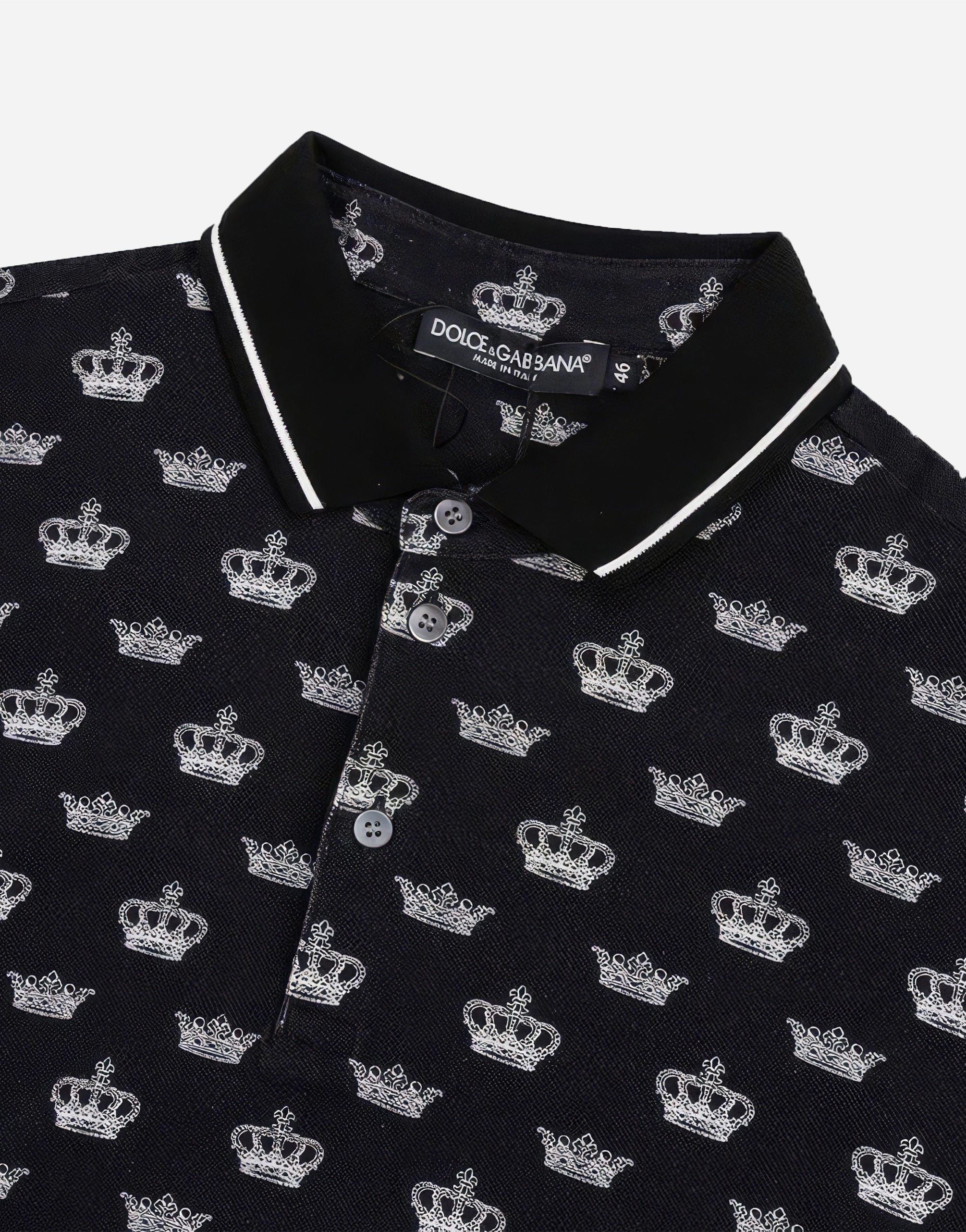 Baumwollpiqué Crown gedrucktes Polo