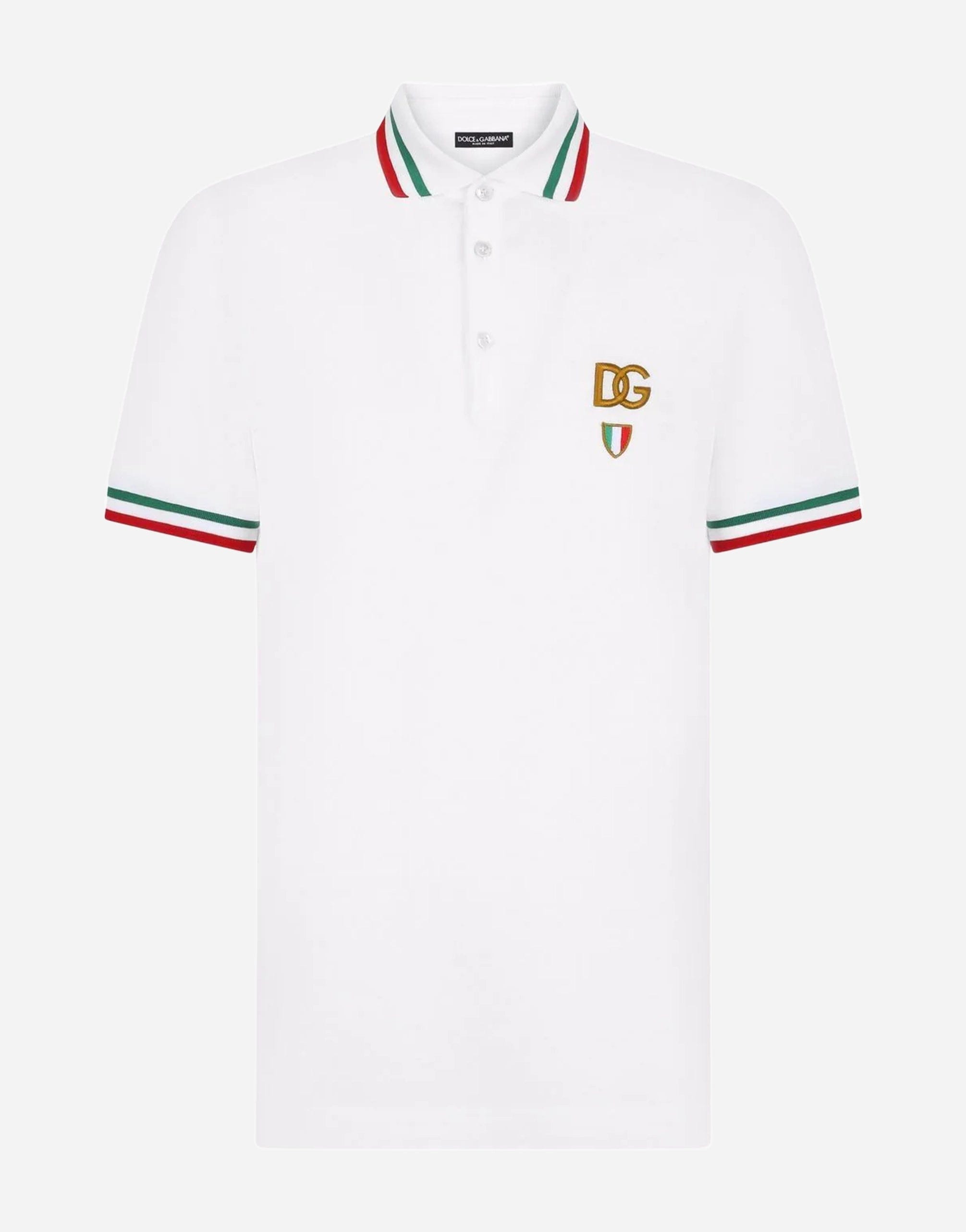 Cotton Piqué Polo Shirt With DG Patch