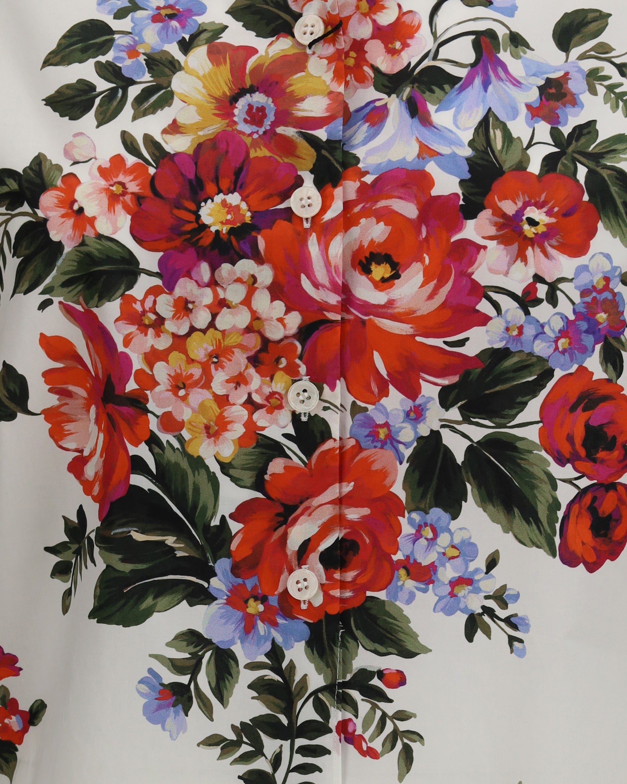 Dolce & Gabbana Cotton Shirt With Bouquet Print