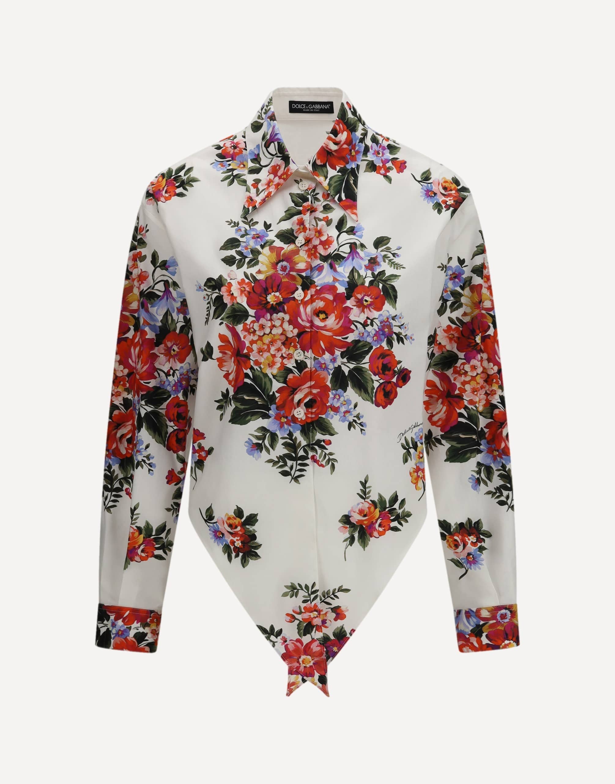Dolce & Gabbana Cotton Shirt With Bouquet Print