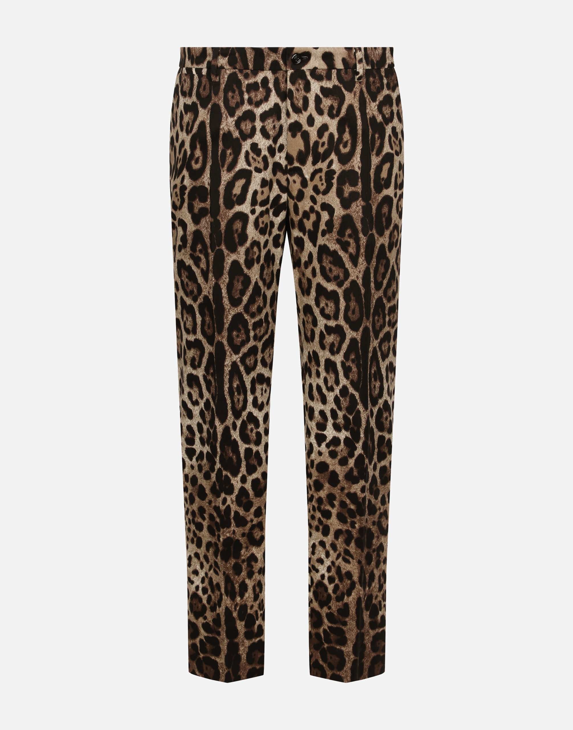 90s Dolce and Gabbana Leopard Animal Print Trousers Pants 