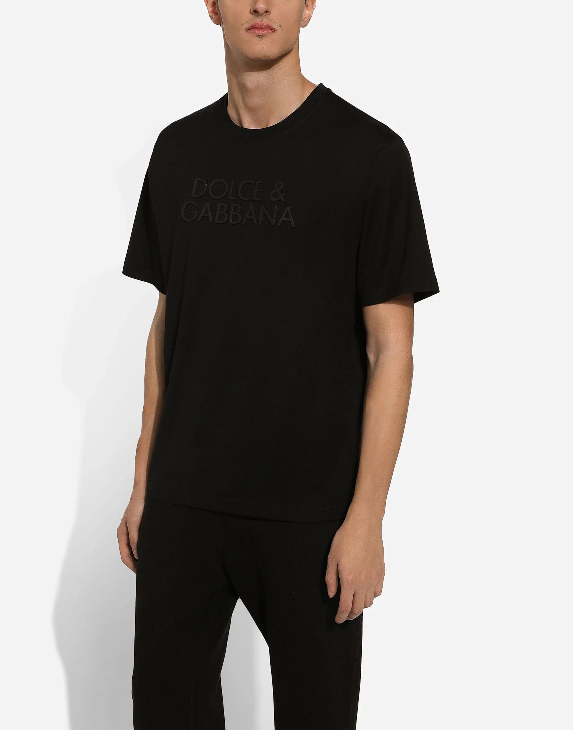 Dolce & Gabbana Cotton T-Shirt With Logo Embroidery