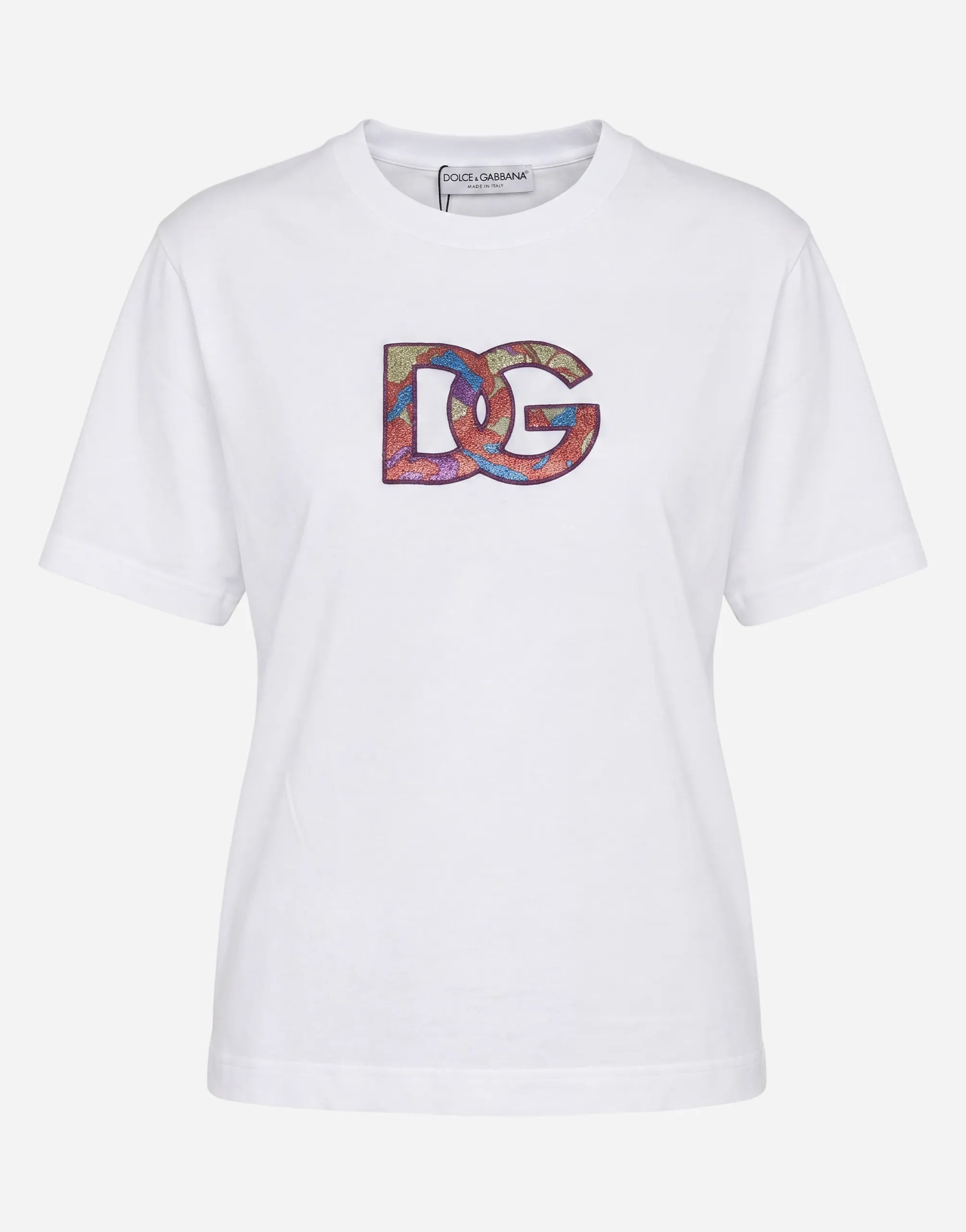 Dolce & Gabbana Dolce & Gabbana Cotton T-Shirt With Metallic DG Logo
