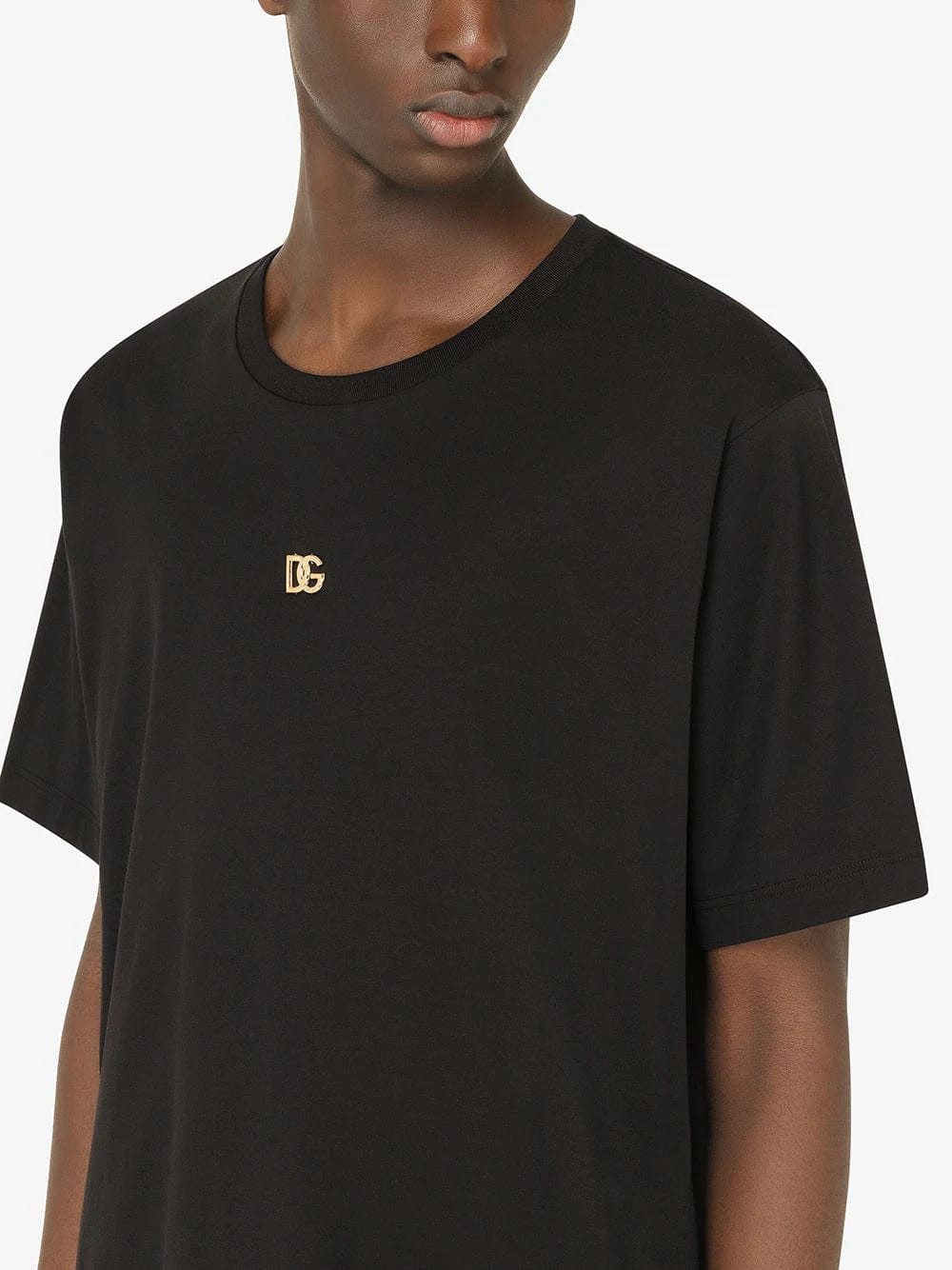 Dolce & Gabbana Cotton T-shirt With Metallic DG Logo | Sendegaro