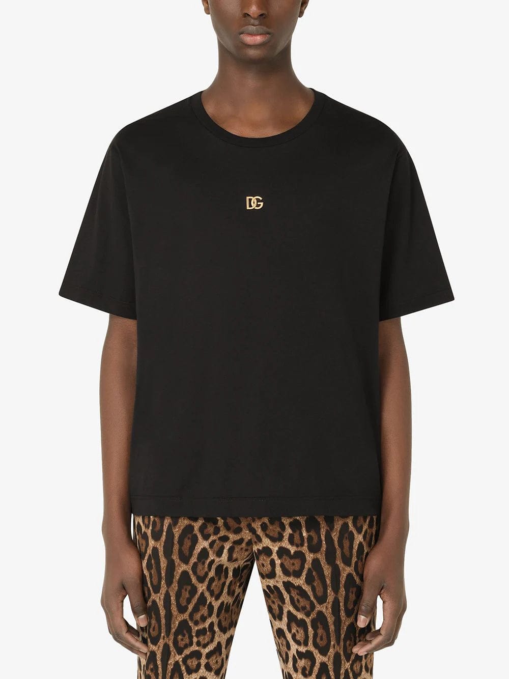 Dolce & Gabbana Cotton T-shirt With Metallic DG Logo | Sendegaro