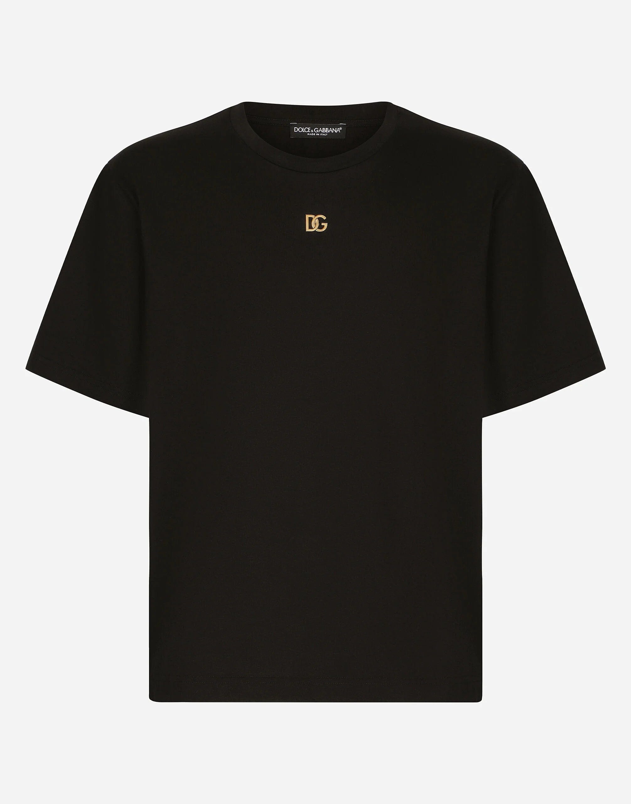 Dolce & Gabbana Cotton T-shirt With Metallic DG Logo