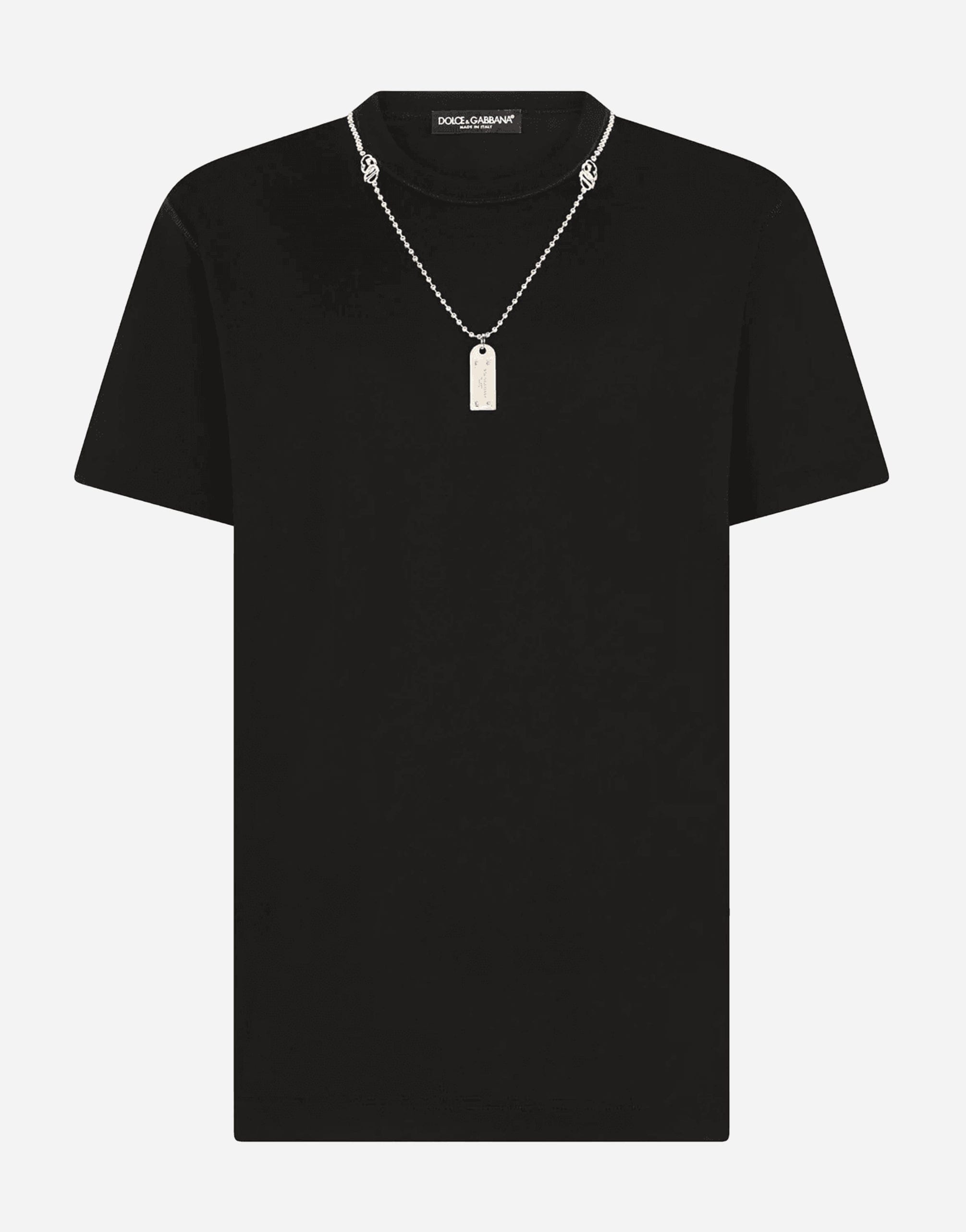 Dolce & Gabbana Cotton T-Shirt With Necklace | Sendegaro IT Dolce & Gabbana Cotton T-Shirt With Necklace | Sendegaro IT