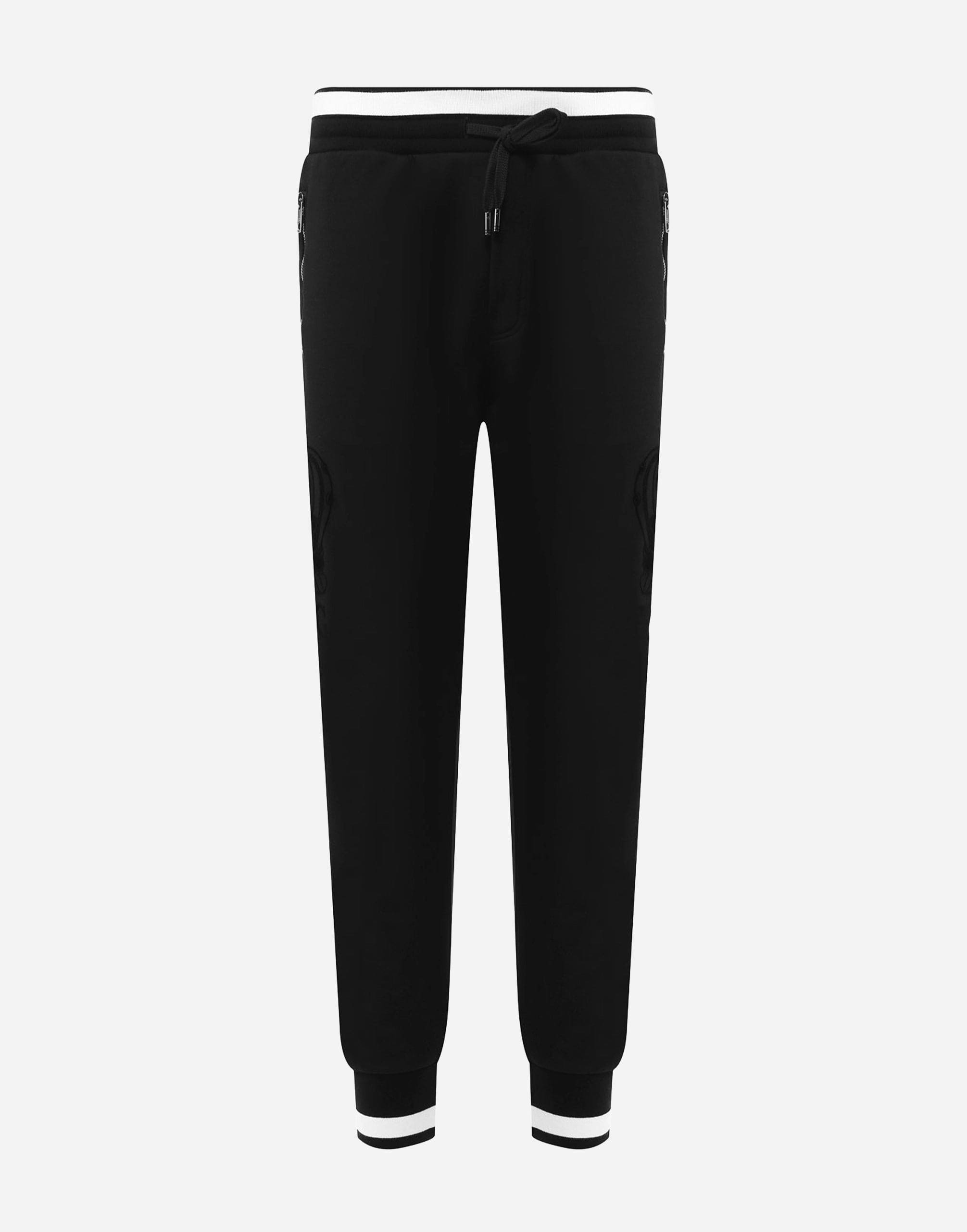 Pantalon de jogging de pantalons de survêtement de logo en coton noir