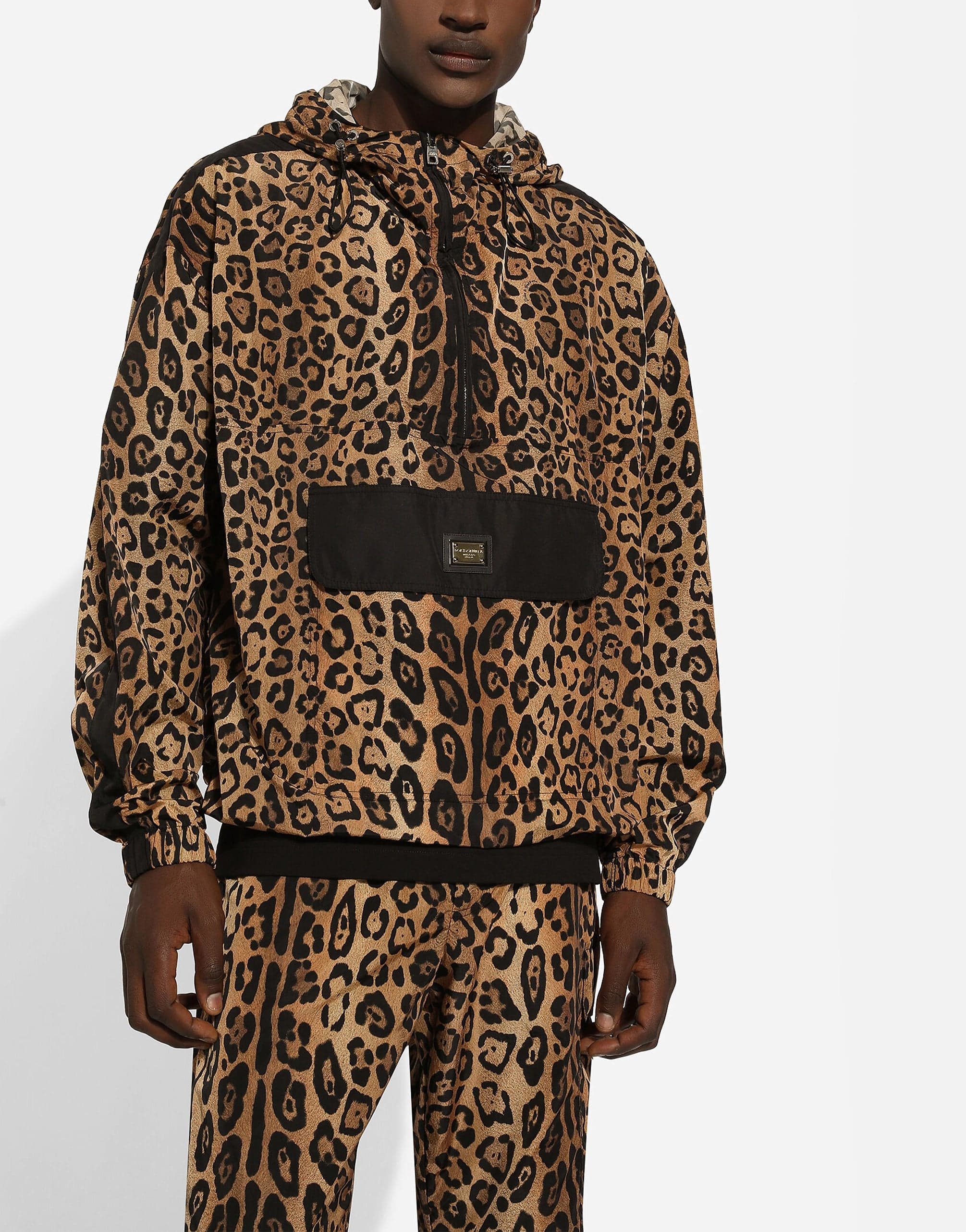 Dolce & Gabbana Crespo Leopard-Print Hooded Jacket