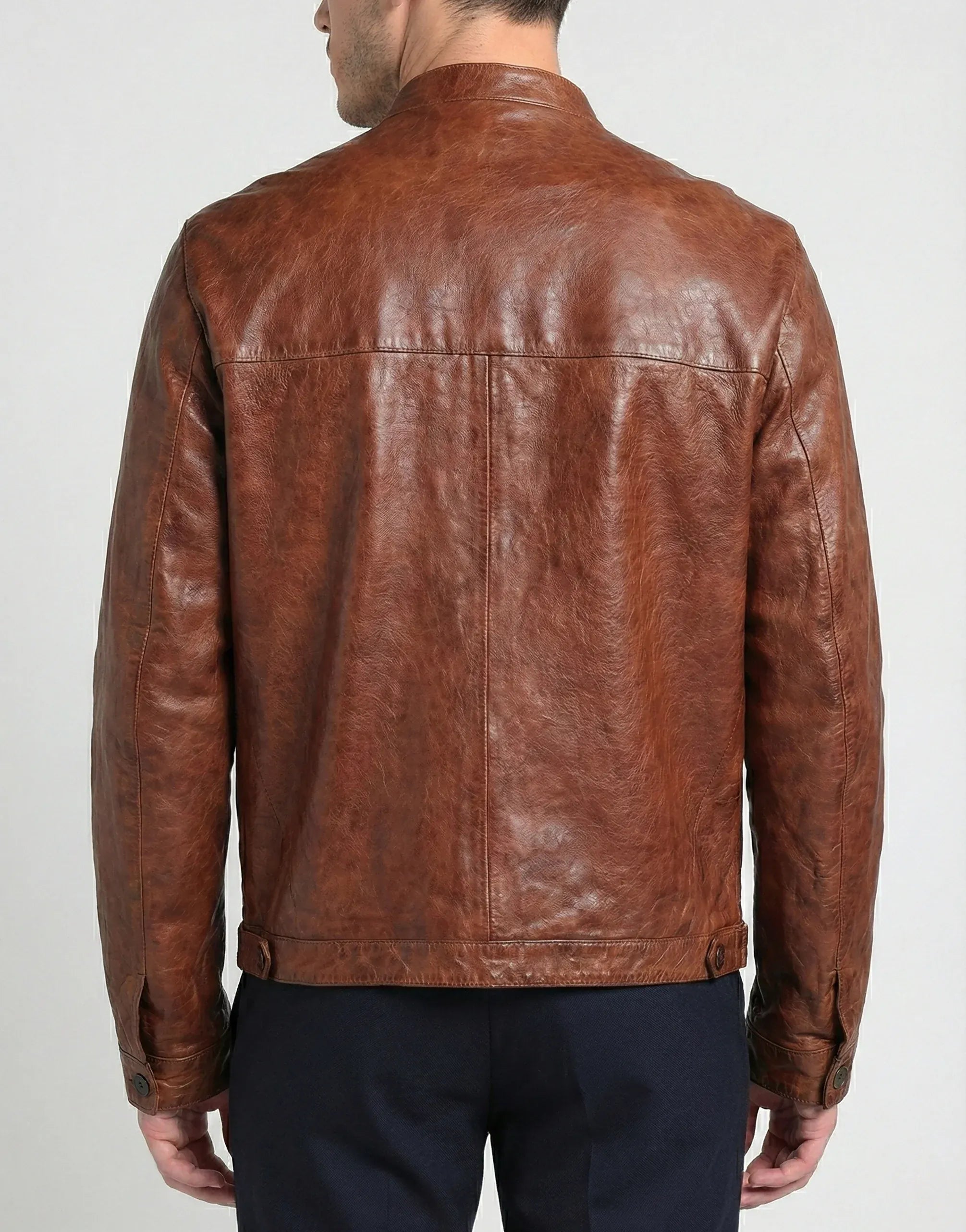 Dolce & Gabbana Crinkled Leather Button-Front Jacket | Sendegaro SE
