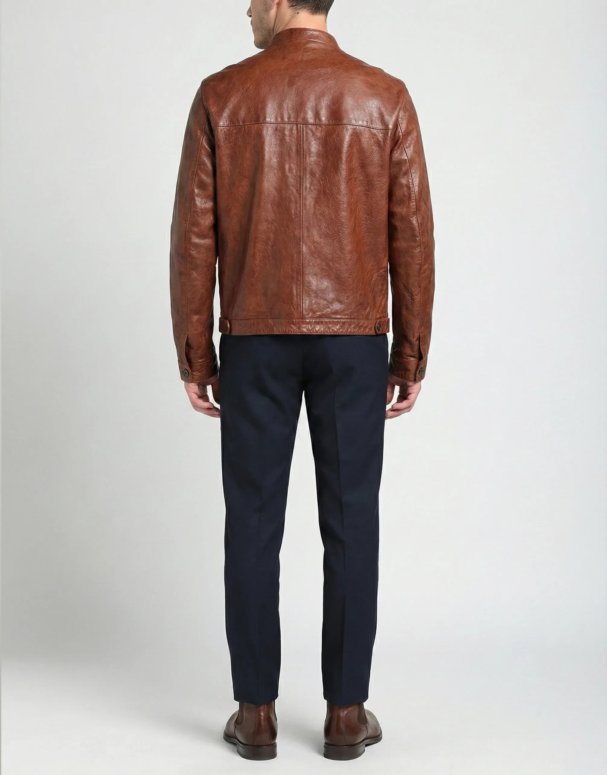 Dolce & Gabbana Crinkled Leather Button-Front Jacket | Sendegaro SE