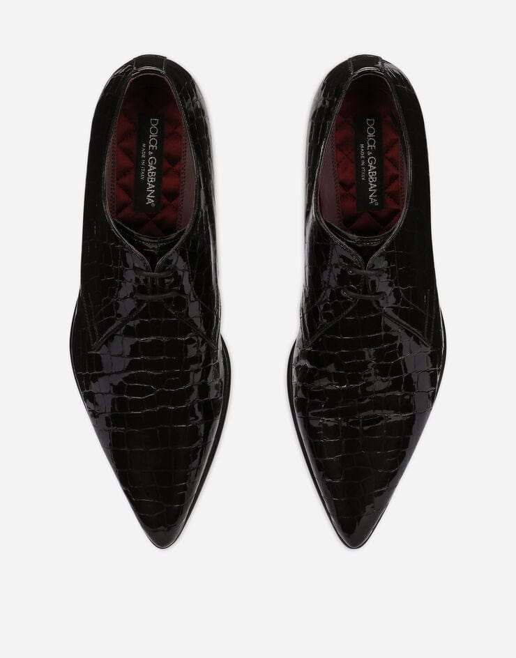 Dolce & Gabbana Crocodile-Embossed Derby Shoes