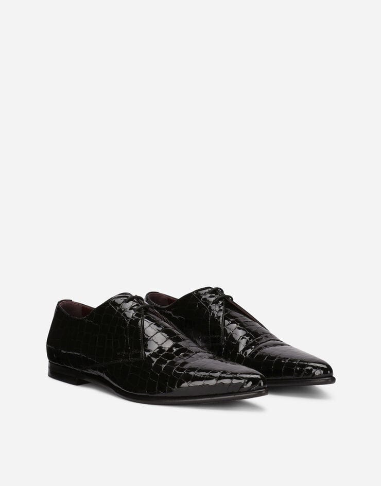 Dolce & Gabbana Crocodile-Embossed Derby Shoes