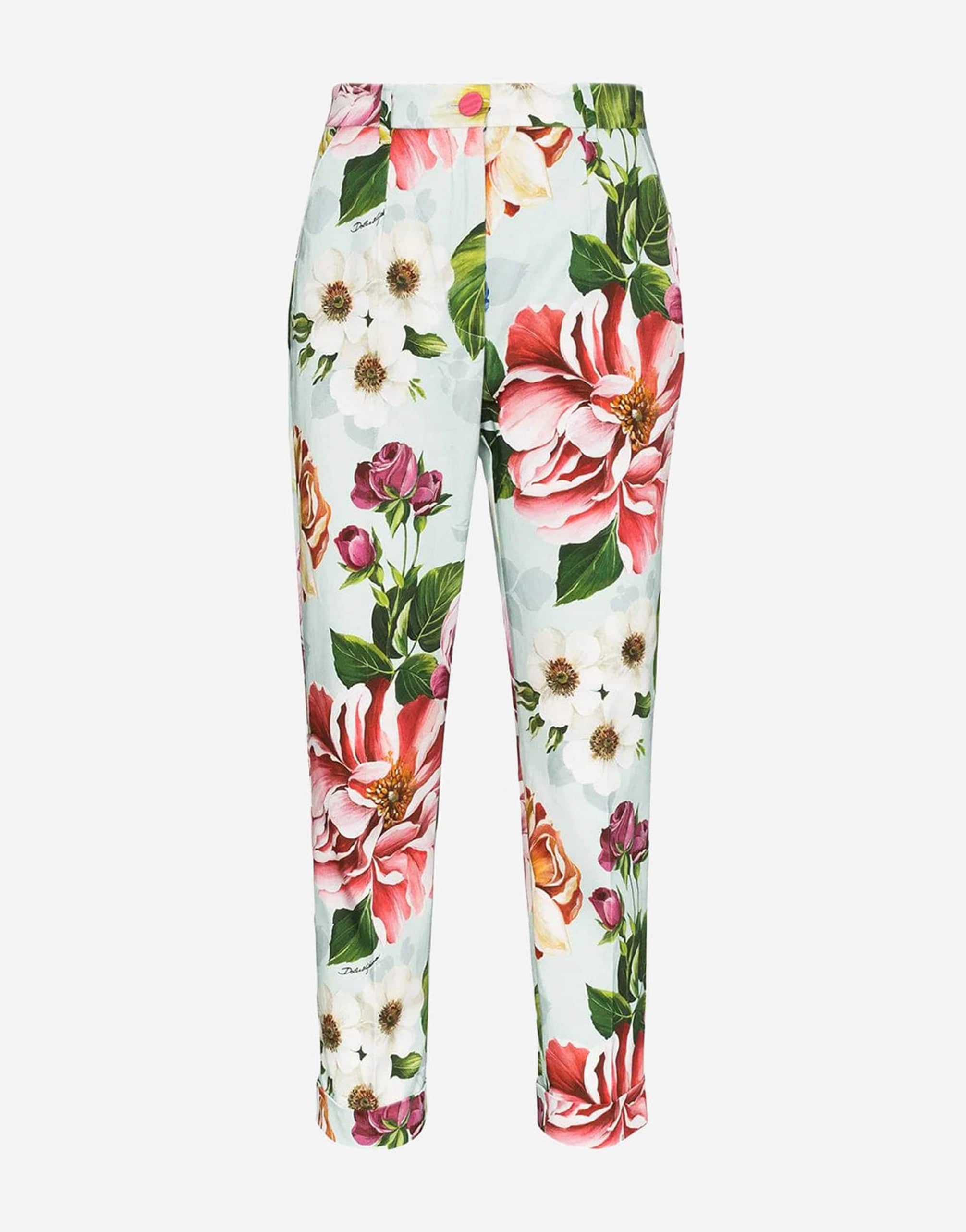 Dolce & Gabbana Cropped Floral-Print Pants