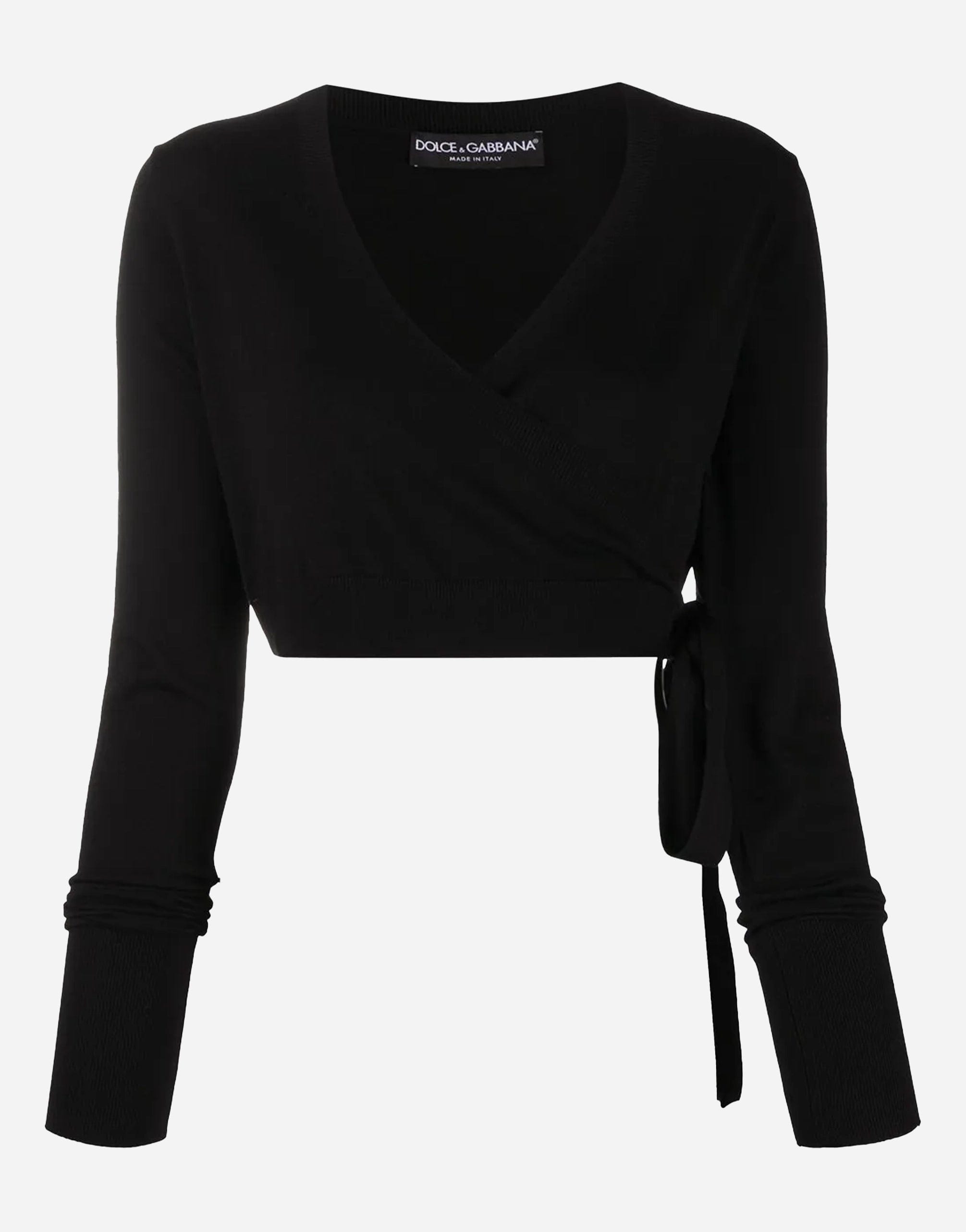 Dolce & Gabbana Cropped Wrapped Wool Cardigan
