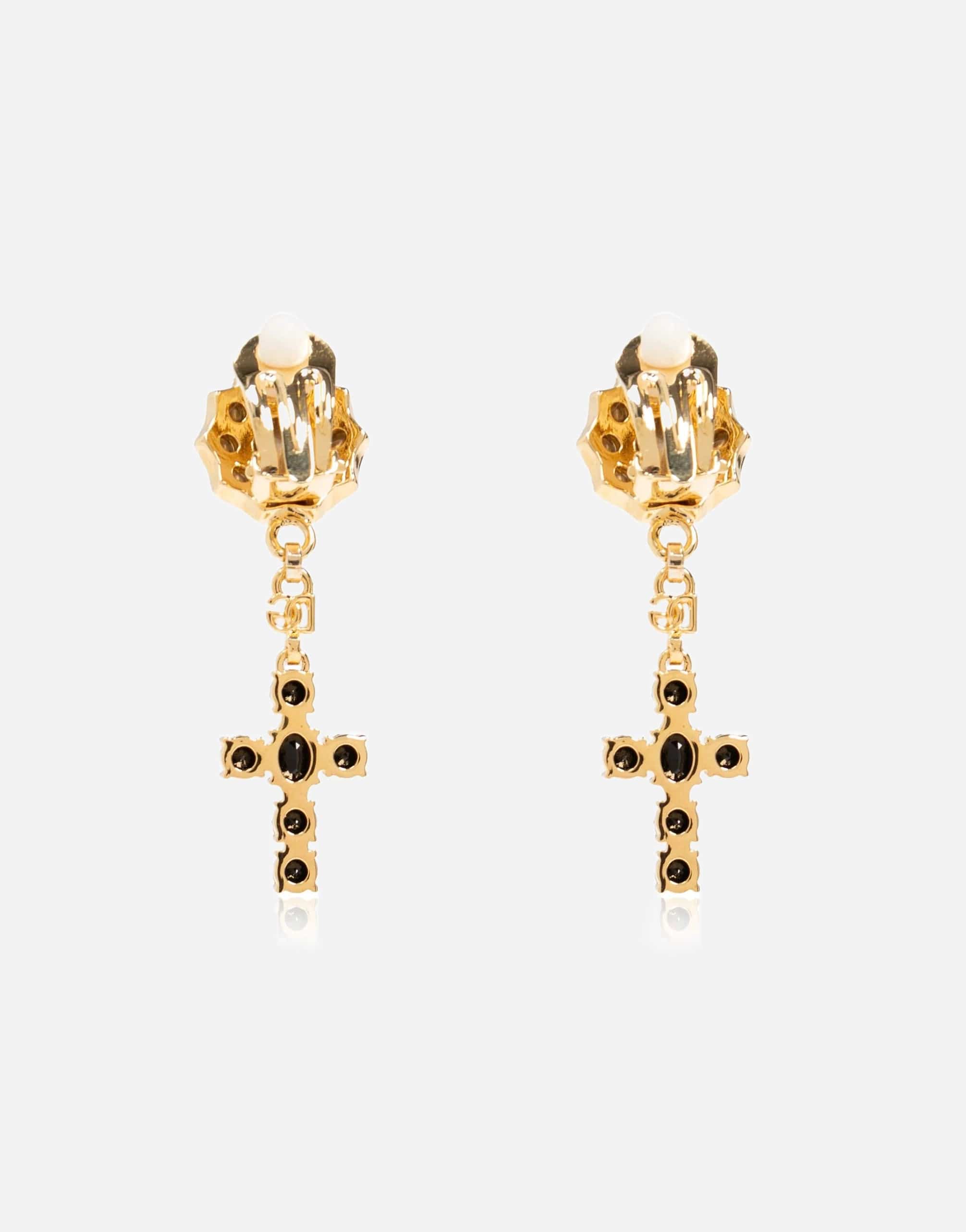 Dolce & Gabbana Cross-Pendant Drop Earrings