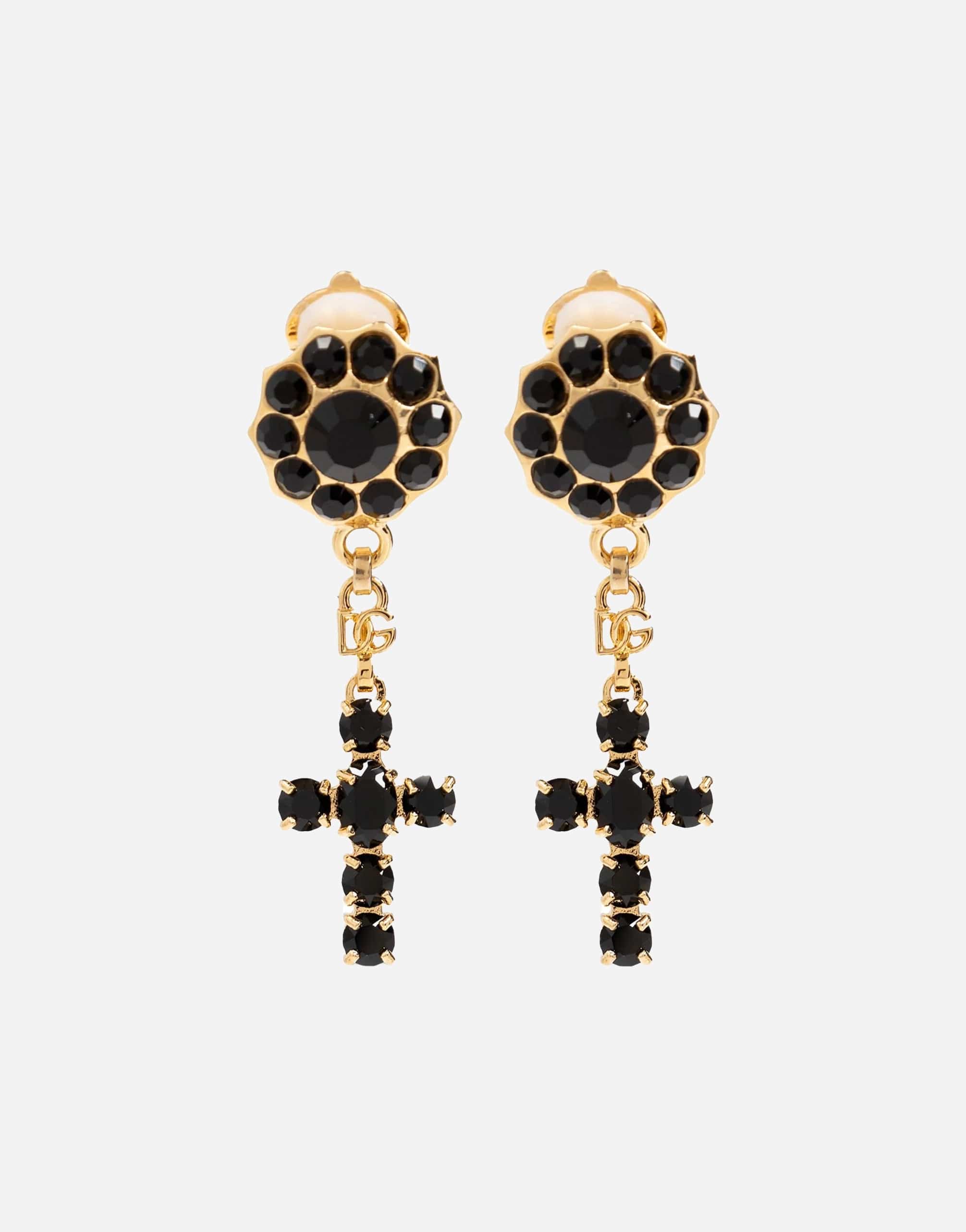 Dolce & Gabbana Cross-Pendant Drop Earrings