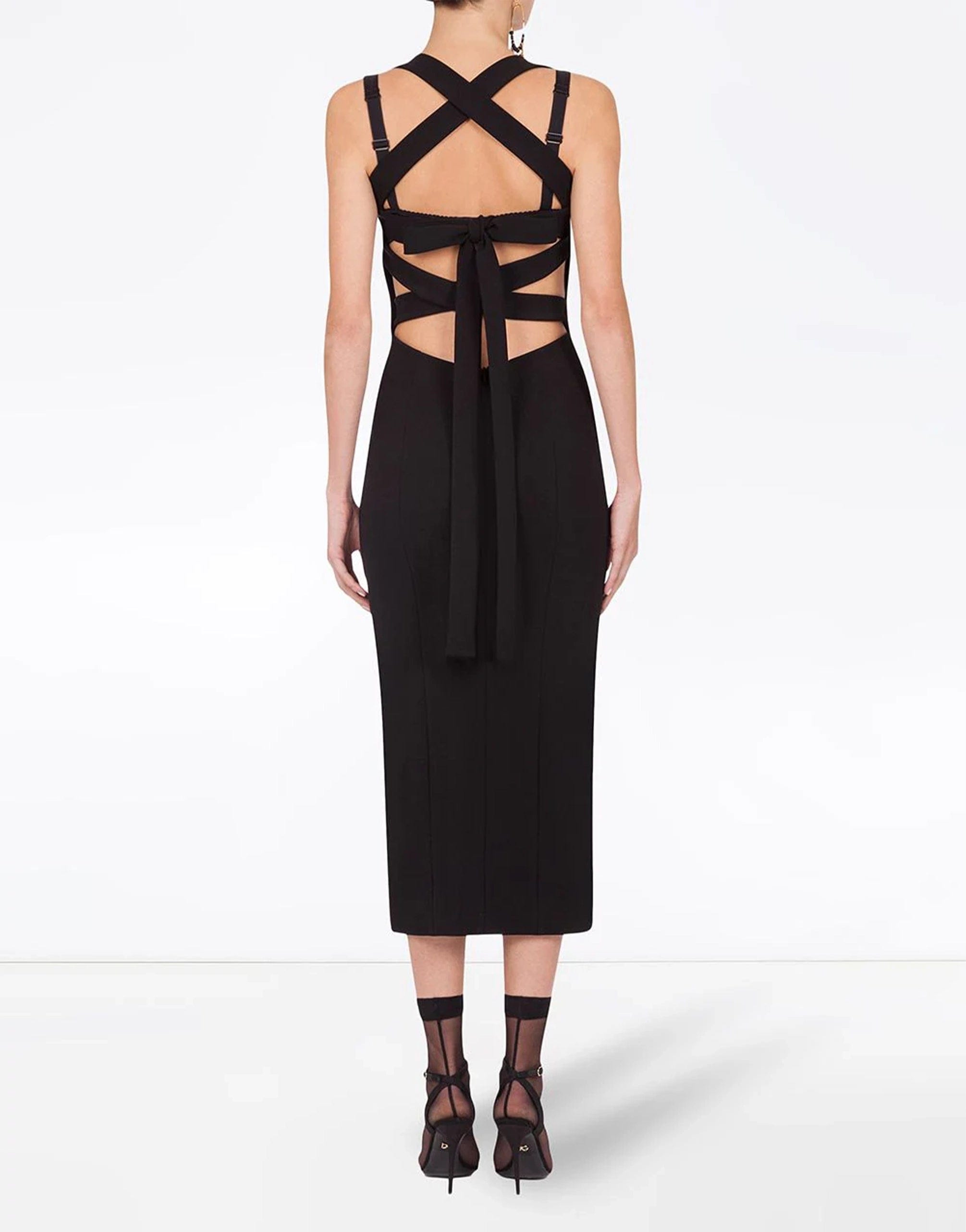 Dolce & Gabbana Crossover-Back Crepe-Jersey Midi Dress