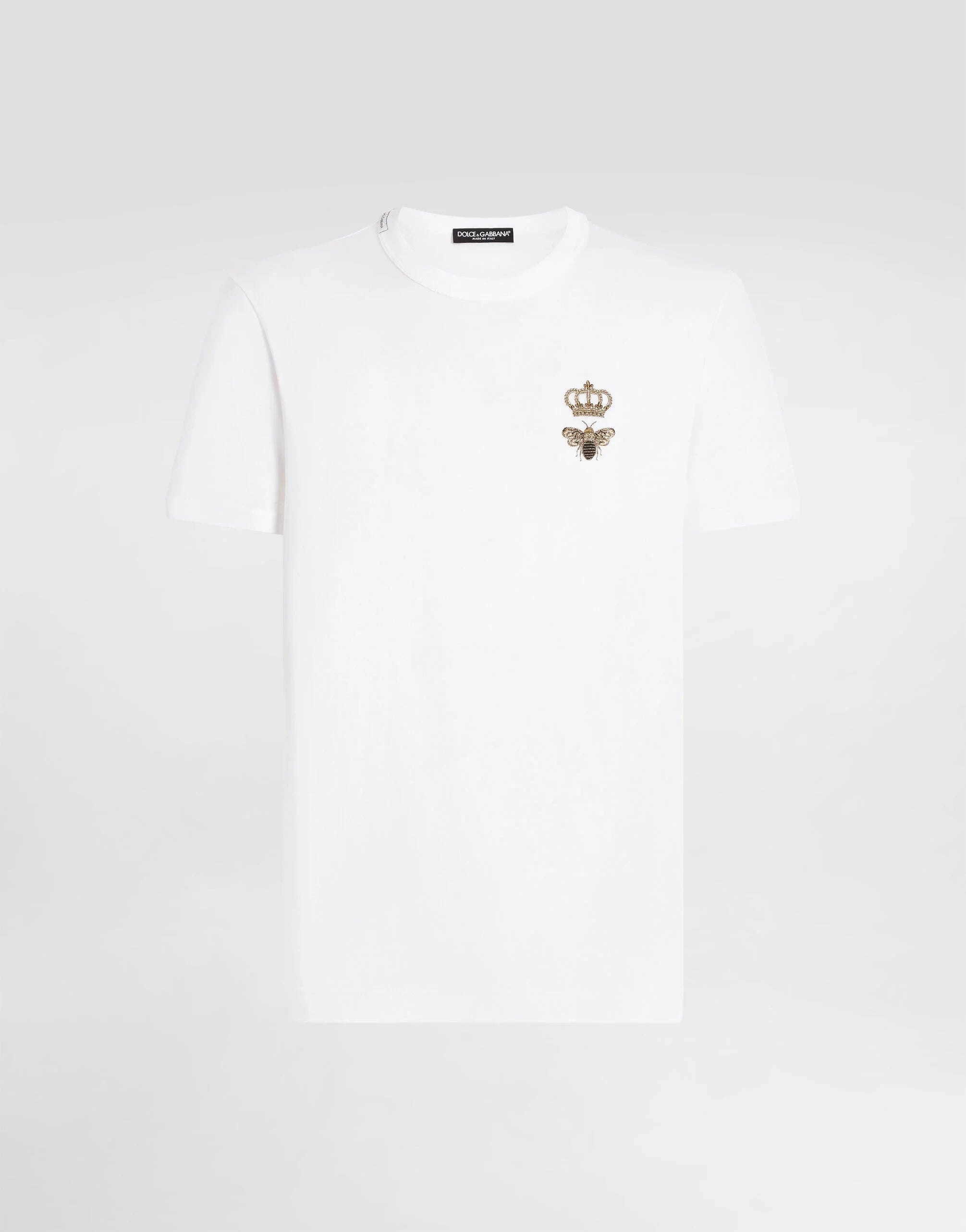 Dolce & Gabbana Crown-Bee Lurex Embroidery T-Shirt Dolce & Gabbana Crown-Bee Lurex Embroidery T-Shirt