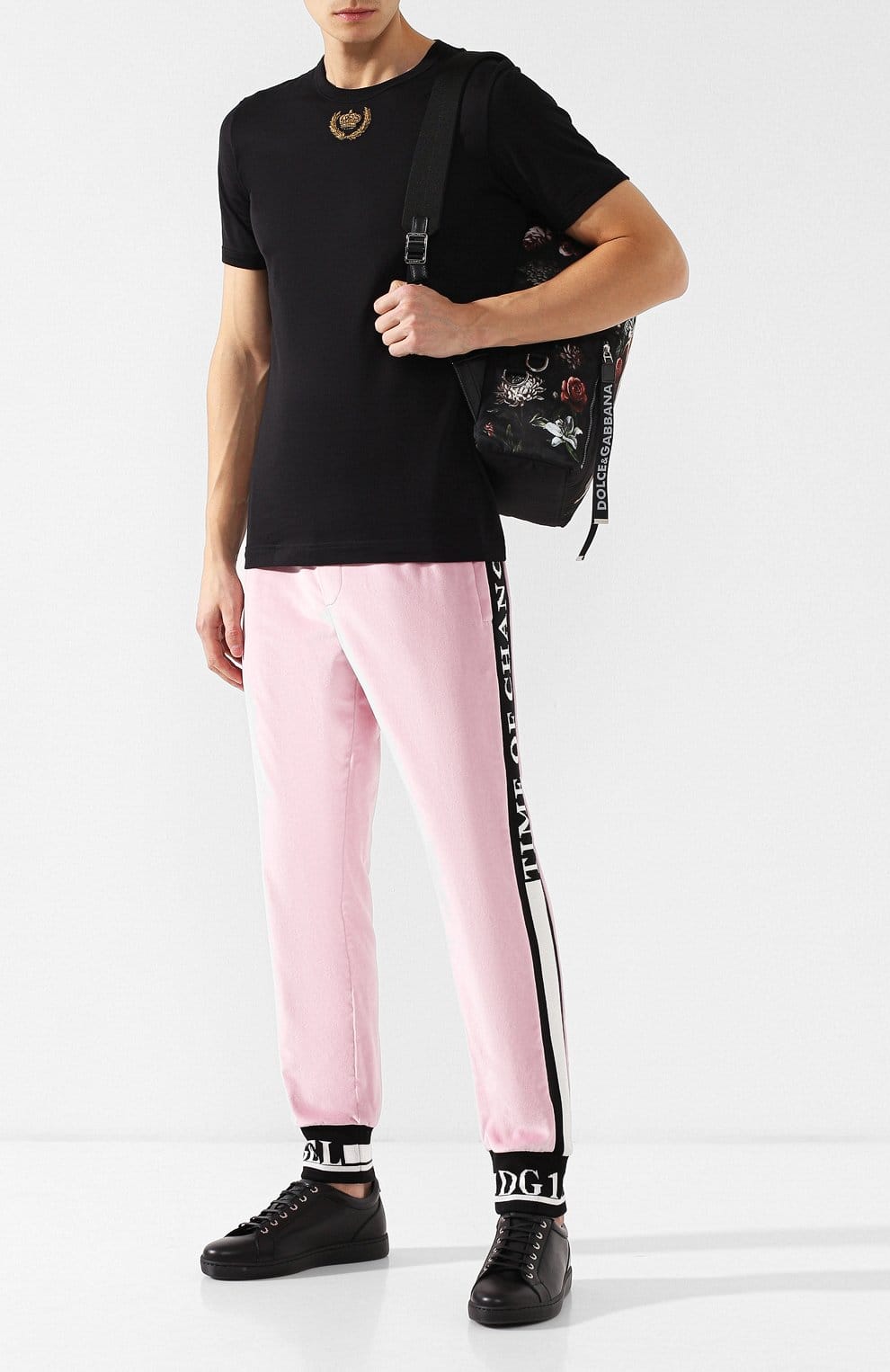 Dolce & Gabbana Crown Embroidered Cotton T-Shirt