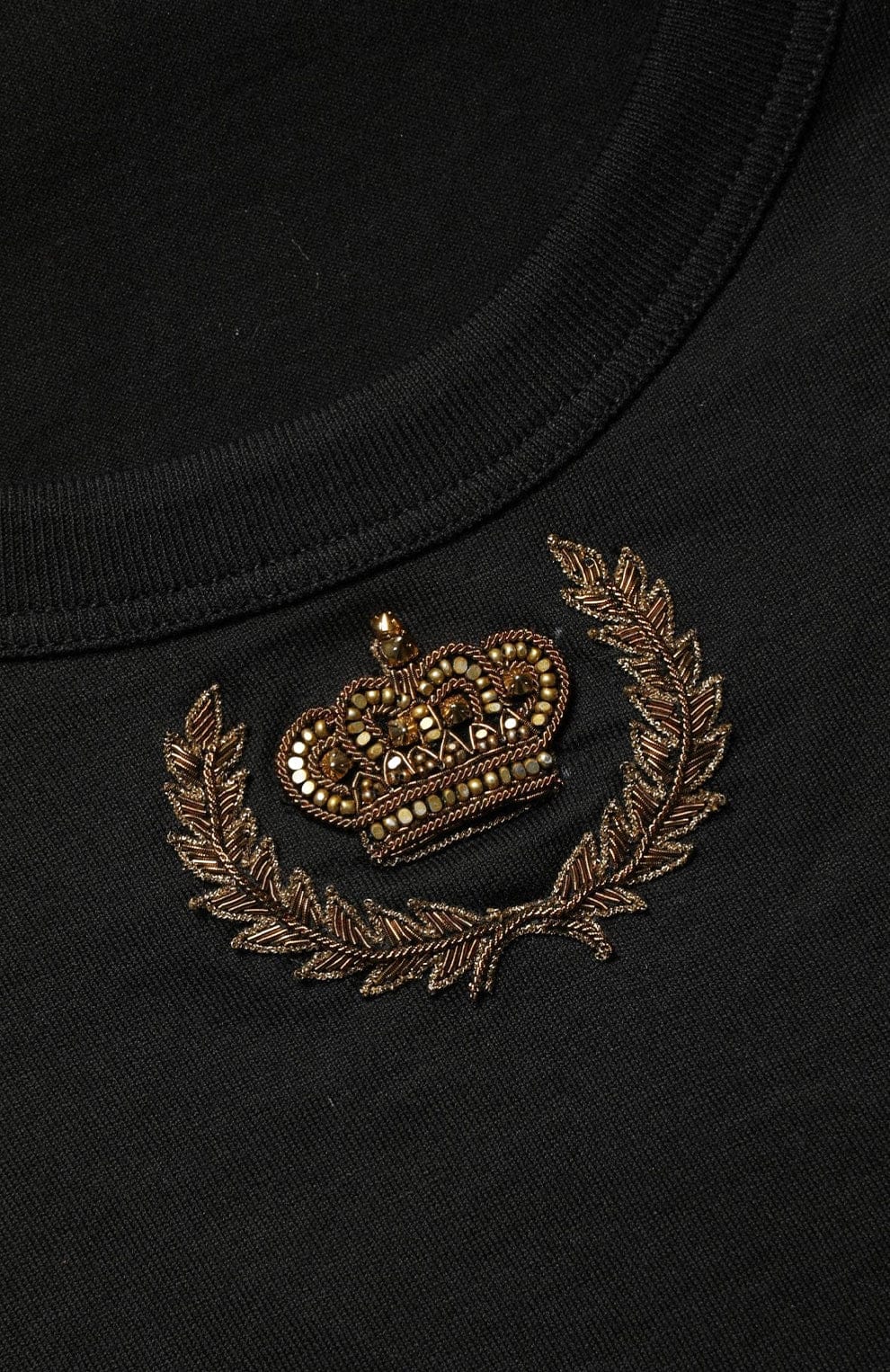 Dolce & Gabbana Crown Embroidered Cotton T-Shirt | Sendegaro GR
