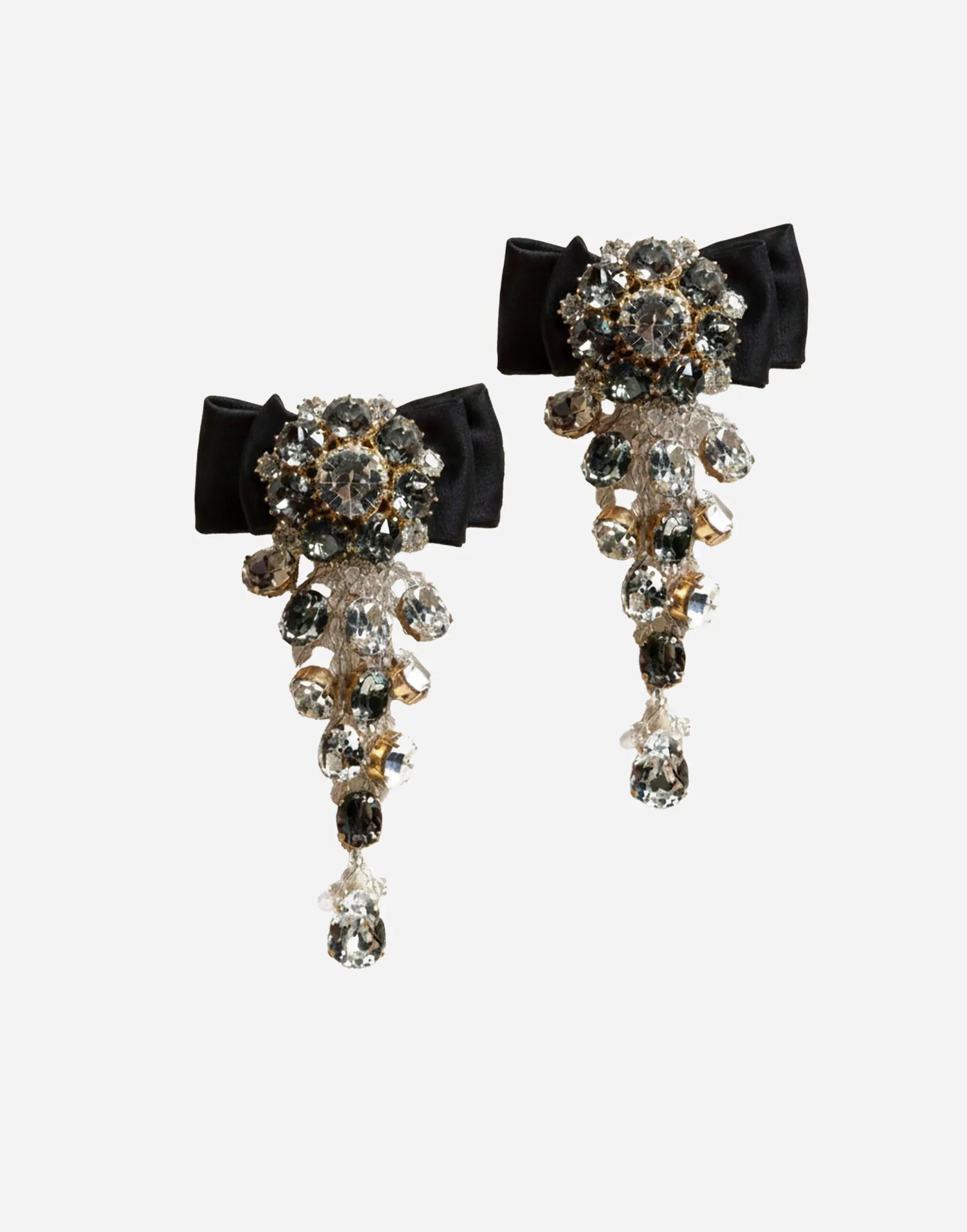 Dolce & Gabbana Crystal Chandelier Bow Clip-On Earrings